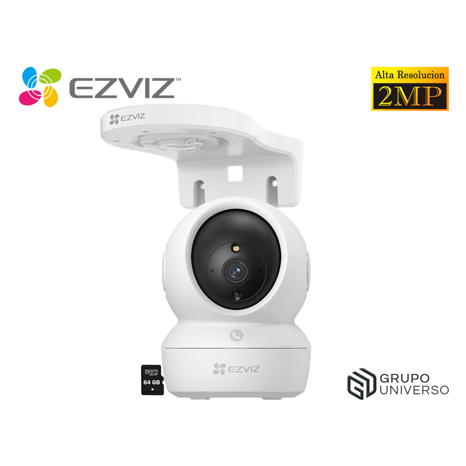 CÁMARA SEGURIDAD EZVIZ H6C PRO FULL HD AUDIO BIDIRECCIONAL BOTÓN LLAMADA + SOPORTE PARED 64GB - 1
