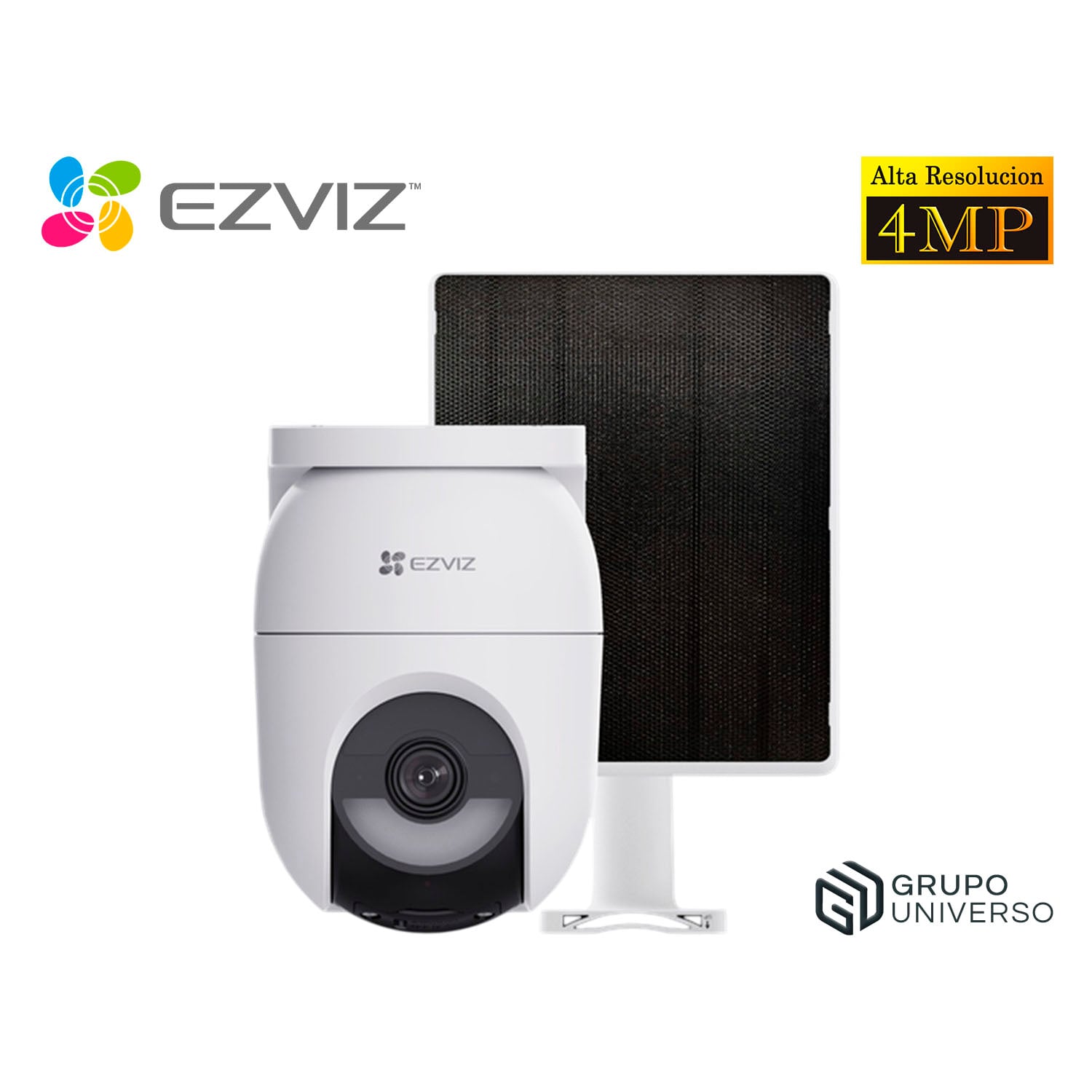 CÁMARA SEGURIDAD EZVIZ CB8 LITE 4MP + PANEL SOLAR KIT AUDIO DOBLE VÍA NOCHE COLOR SIRENA LUZ BATERÍA RECARGABLE - 1