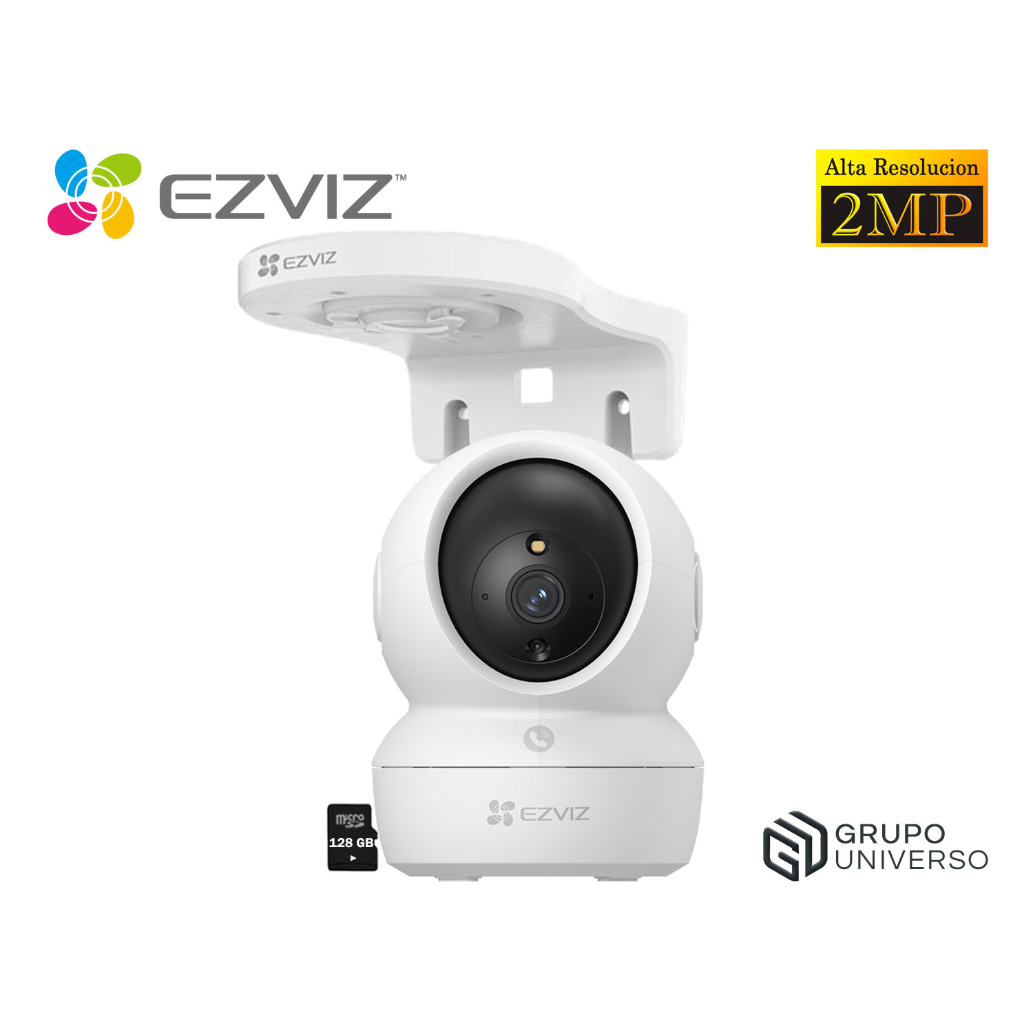 CÁMARA SEGURIDAD EZVIZ H6C PRO FULL HD AUDIO BIDIRECCIONAL BOTÓN LLAMADA + SOPORTE PARED 128GB - 1