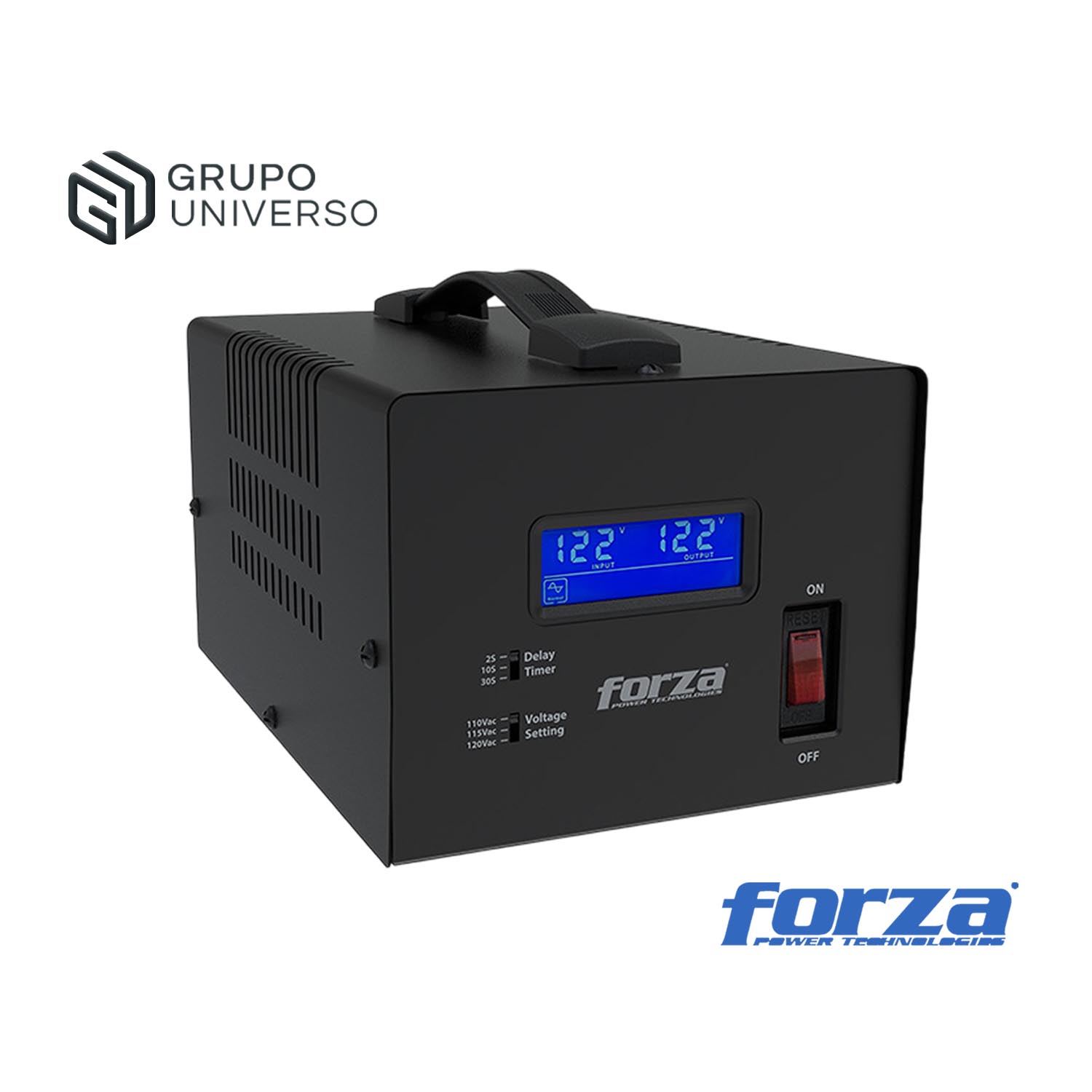 FORZA - REGULADOR DE VOLTAJE FVR-6002 FORZA 6000VA/3000W 3 SALIDAS - 1