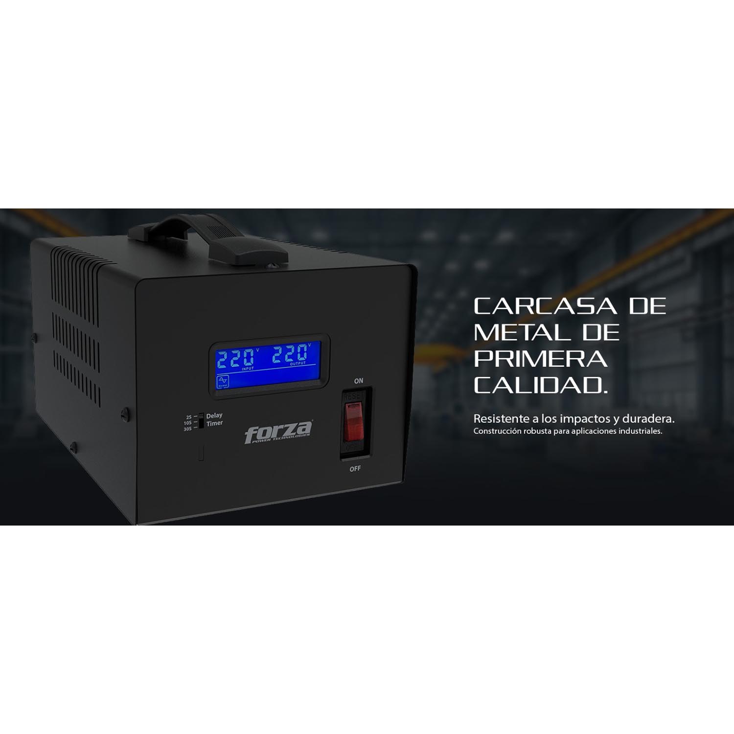 FORZA - REGULADOR DE VOLTAJE FVR-6002 FORZA 6000VA/3000W 3 SALIDAS - 5