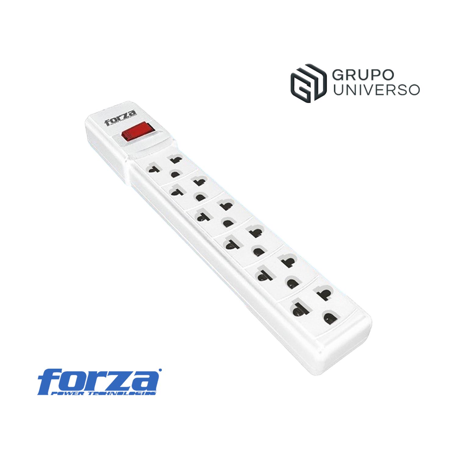 FORZA - REGLETA PS-001W FORZA 6 SALIDAS 2200W BLANCO CABLE 90CM - 1