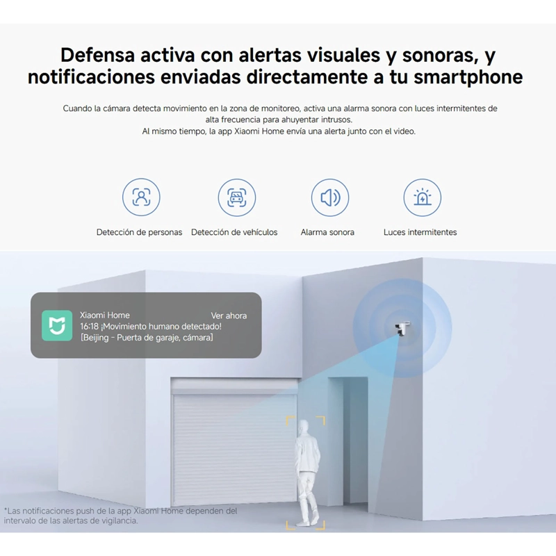 CÁMARA SEGURIDAD XIAOMI CW500 DUAL 2,5K 4MP CAPACIDAD 256GB DOBLE LENTE DETECCIÓN VEHÍCULOS - 4