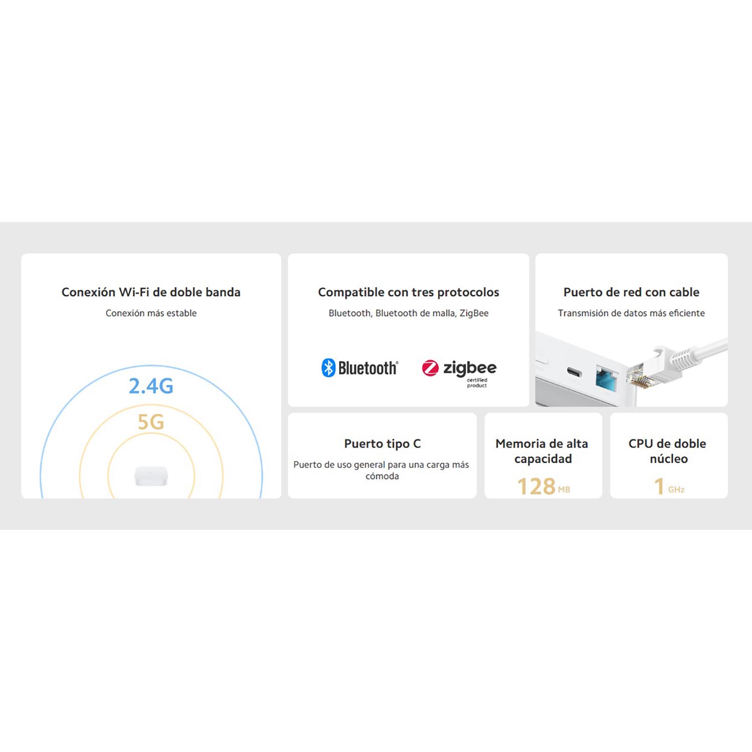 HUB INTELIGENTE HUB 2 XIAOMI CENTRAL DE SENSOR COMPATIBLE BLUETOOTH ZIGBEE - 2