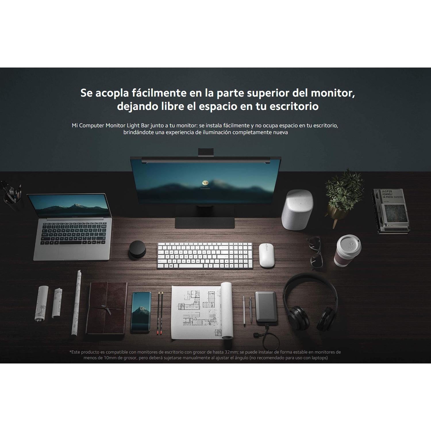 BARRA DE LUZ XIAOMI MI COMPUTER MONITOR LIGHT BAR LUZ CLARA RA95 CONTROL BASE MAGNÉTICA - 2