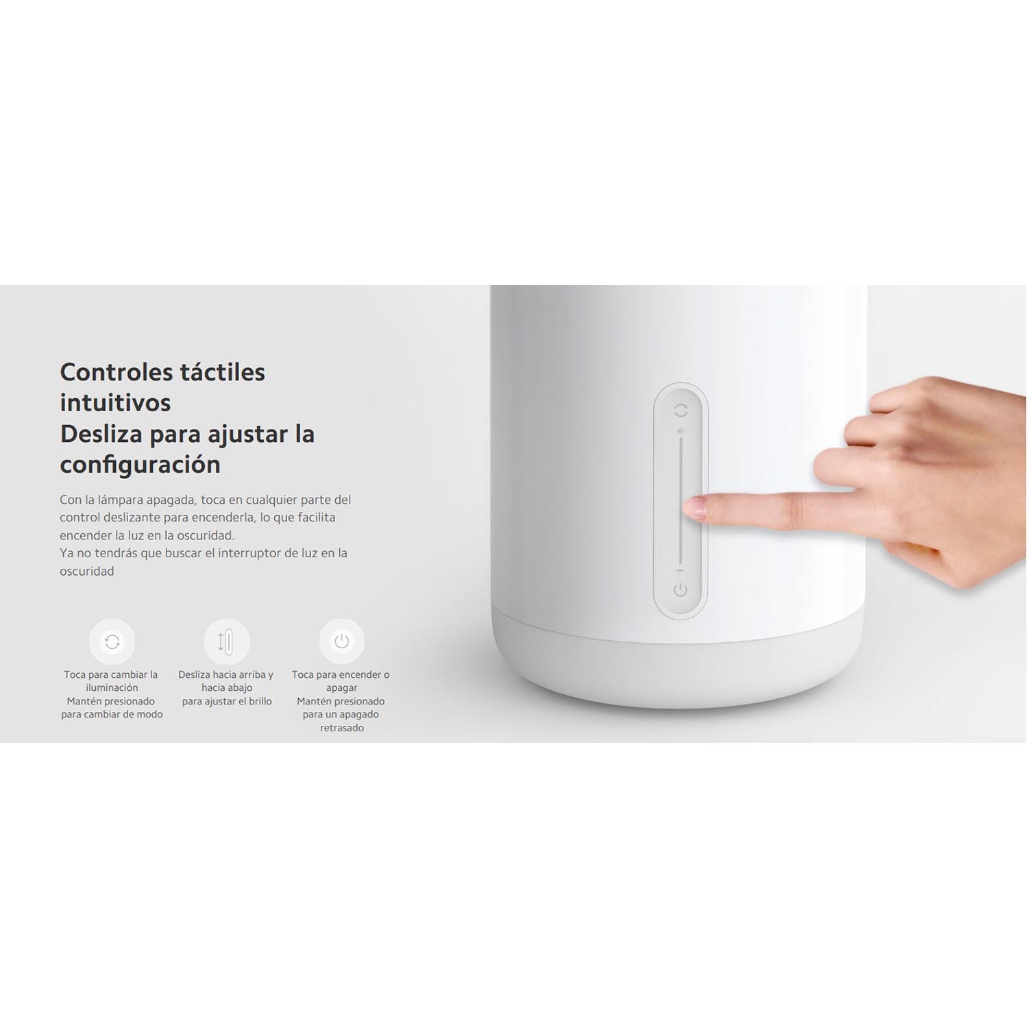 LÁMPARA XIAOMI BEDSIDE LAMP 2 LUZ SUAVE BRILLO AJUSTABLE CONTROL VOZ - 4