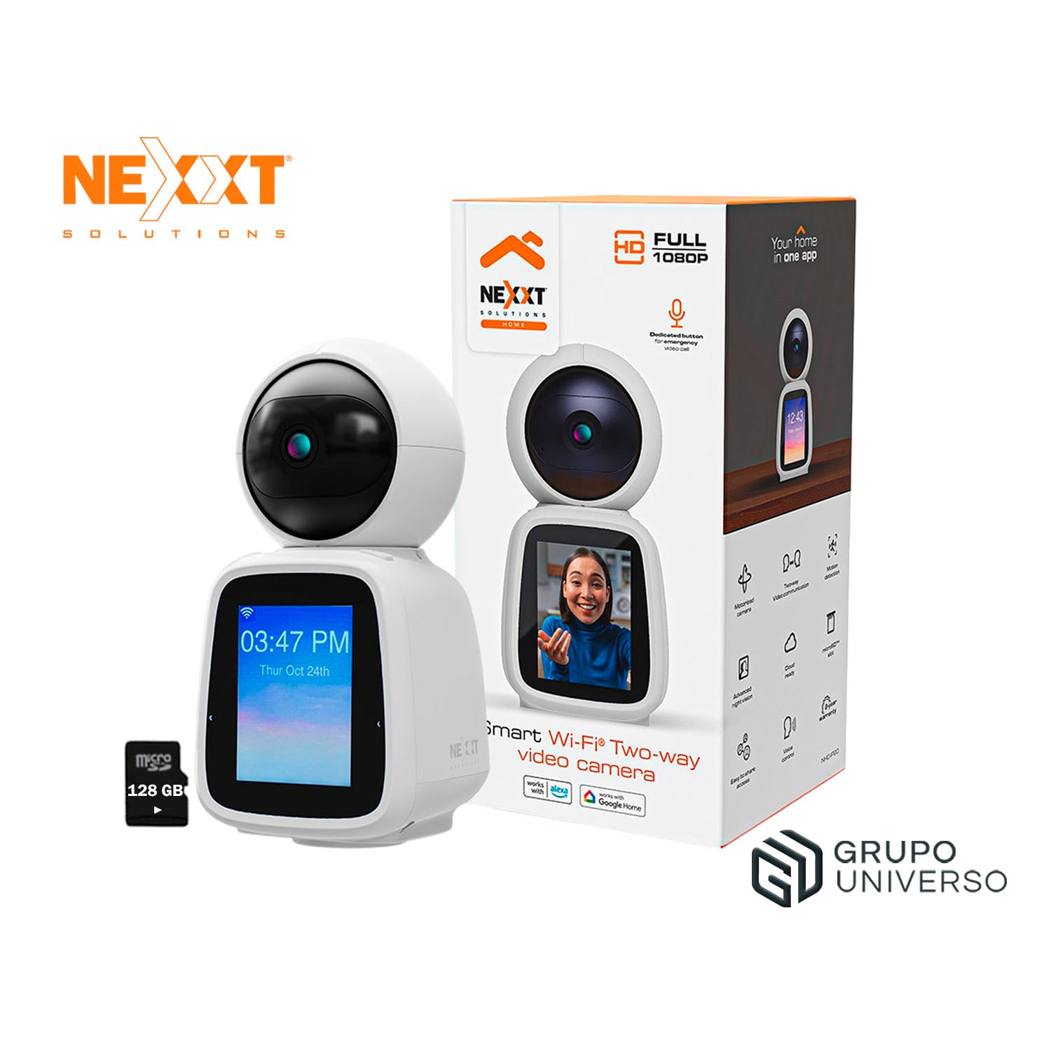 CÁMARA SEGURIDAD NEXXT NHC-IP20 2MP + SD 128GB BOTÓN VIDEO LLAMADA PANTALLA DOBLE VÍA CONTROL VOZ - 1