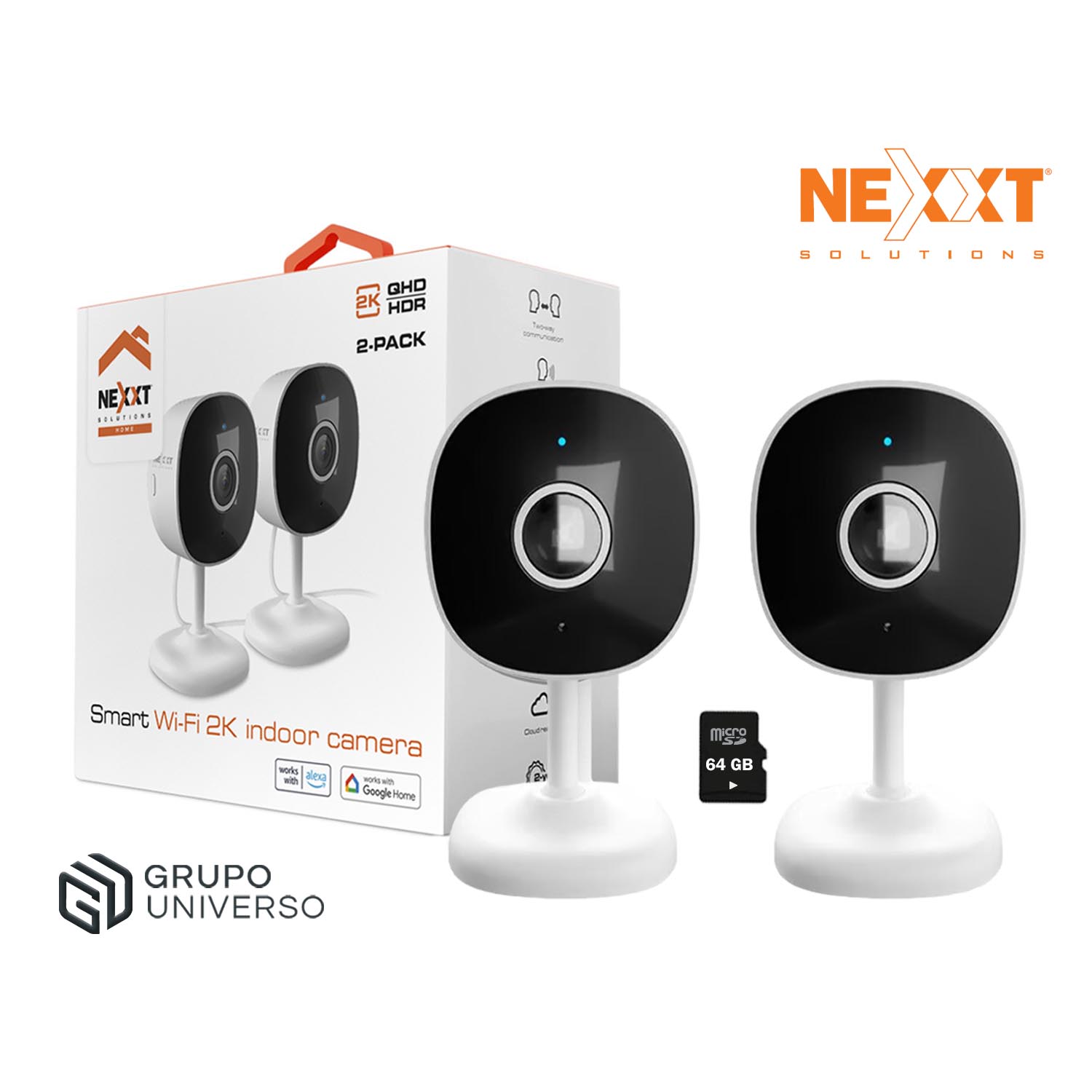 CÁMARA SEGURIDAD NEXXT NHC-I710 2 PACK 3MP + SD 64GB VISIÓN NOCHE DETECCION MOVIMIENTO - 1