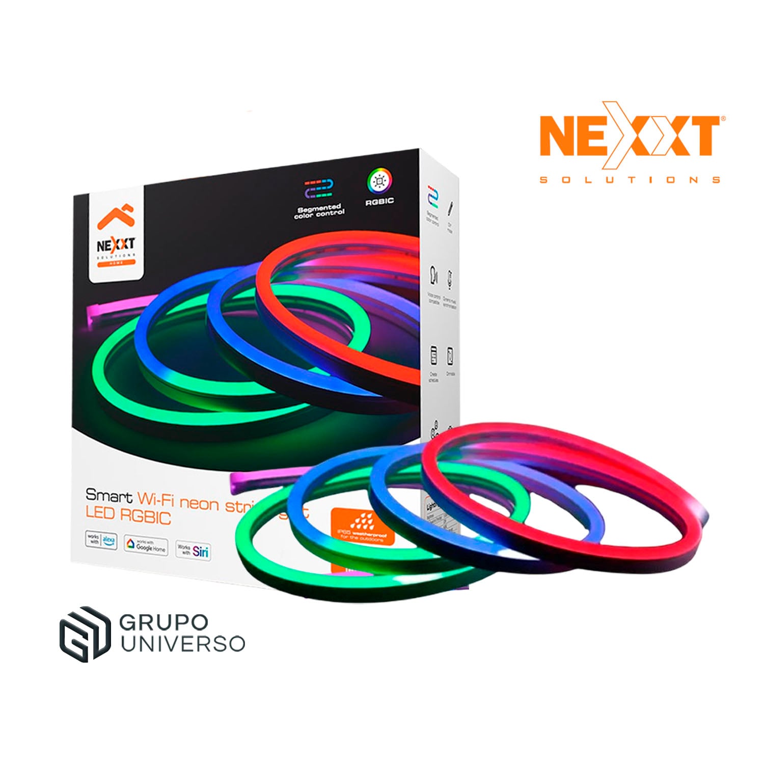 CINTA LED NEXXT NHB-S616 LUZ NEÓN BRILLO REGULABLE CONTROL DE COLOR - 1