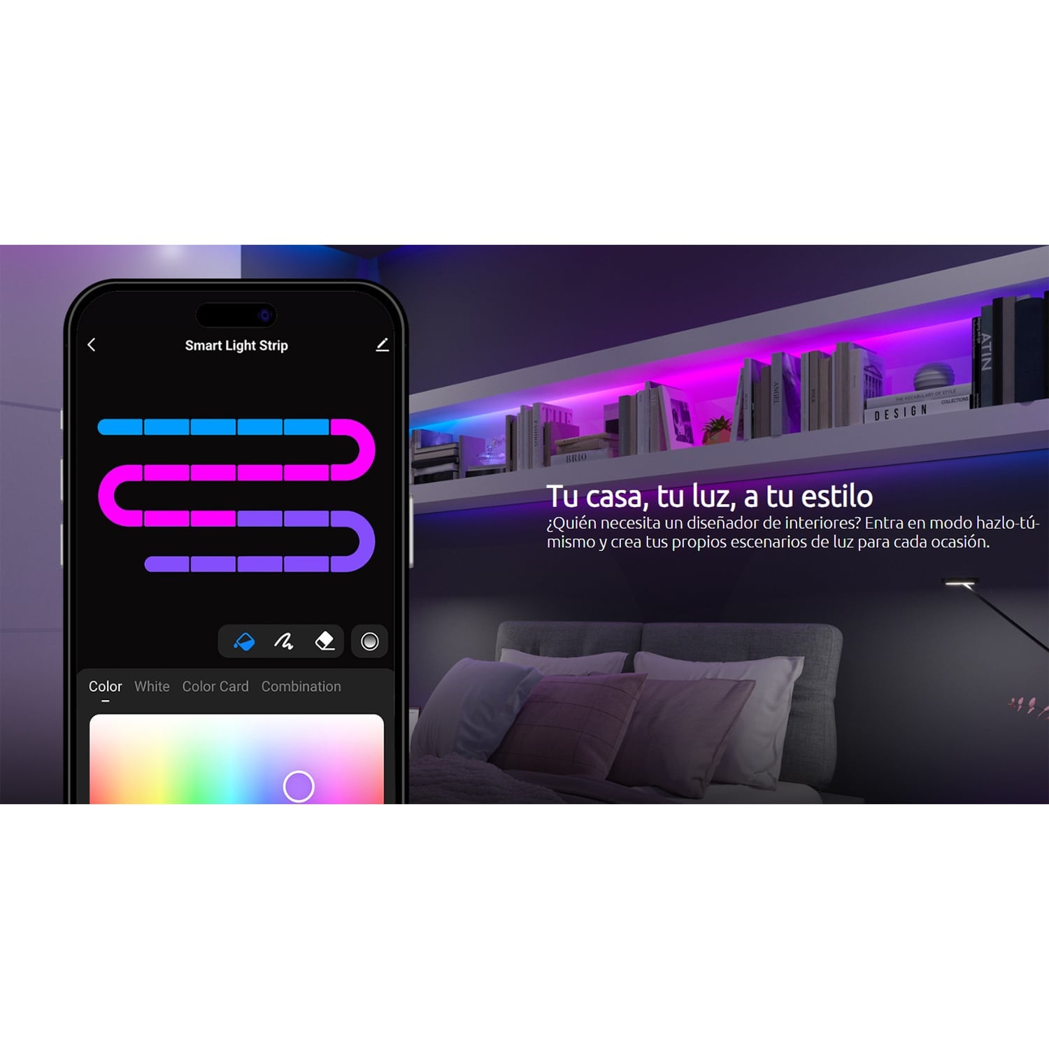 CINTA LUZ LED RGBIC NEXXT NHB-S613 CONTROL DE COLORES SINCRONIZACIÓN MÚSICA - 4