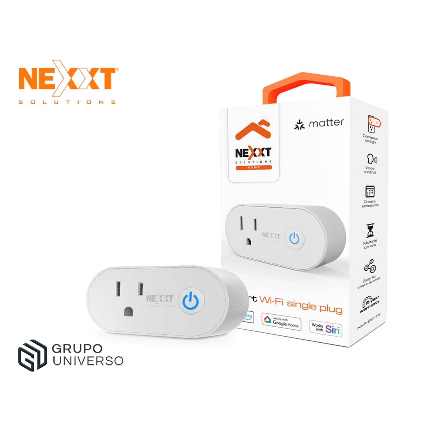 ENCHUFE SMART NEXXT NHP-S611M CERTIFICACIÓN MATTER CONTROL VOZ - 1