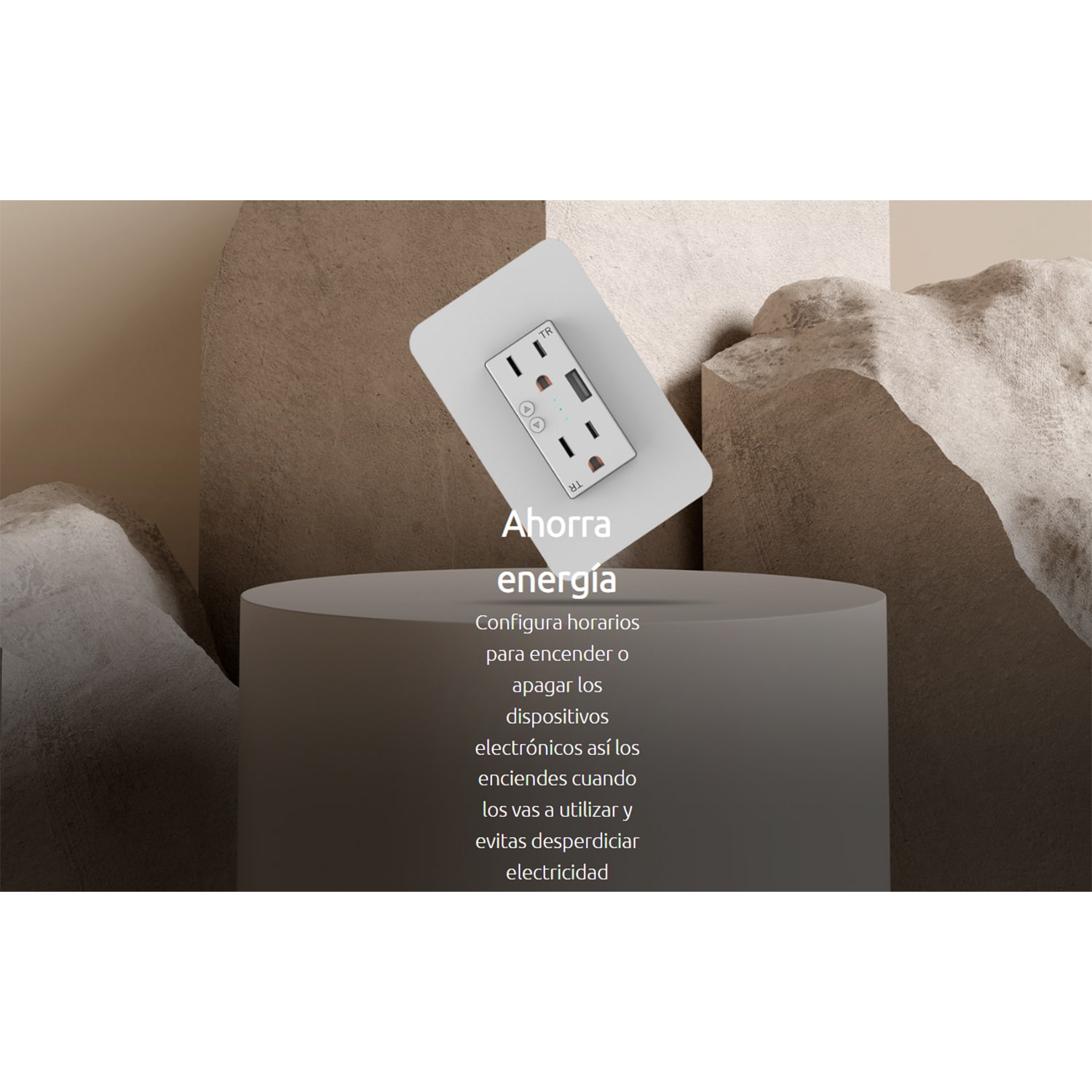 TOMACORRIENTE DE PARED INTELIGENTE NEXXT NHE-W100 2 TOMAS 1 USB ACTIVACIÓN VOZ - 3