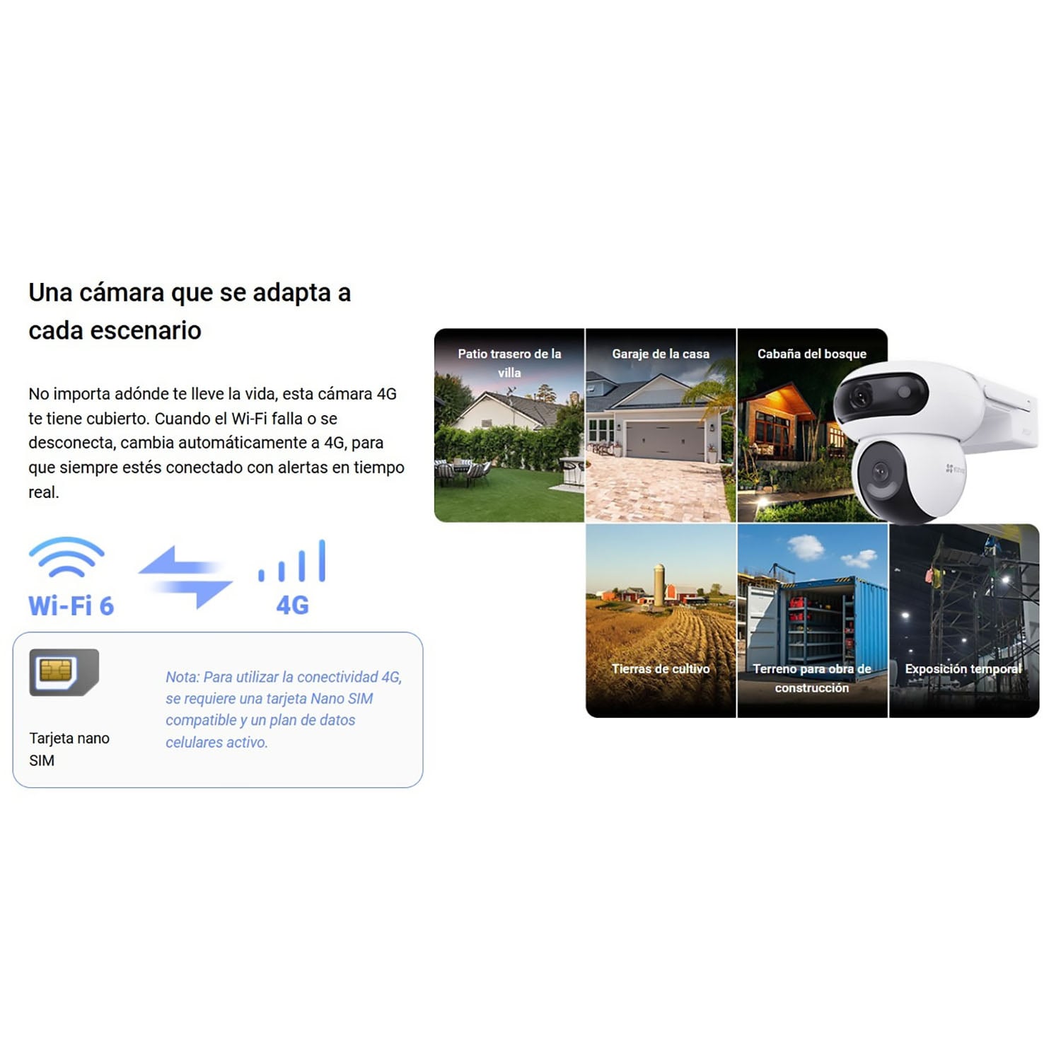 CÁMARA SEGURIDAD EZVIZ HB90X DUAL 4G KIT 4MP + 4MP 2 LENTES DETECCIÓN VEHÍCULO BATERÍA PANEL 64GB - 3