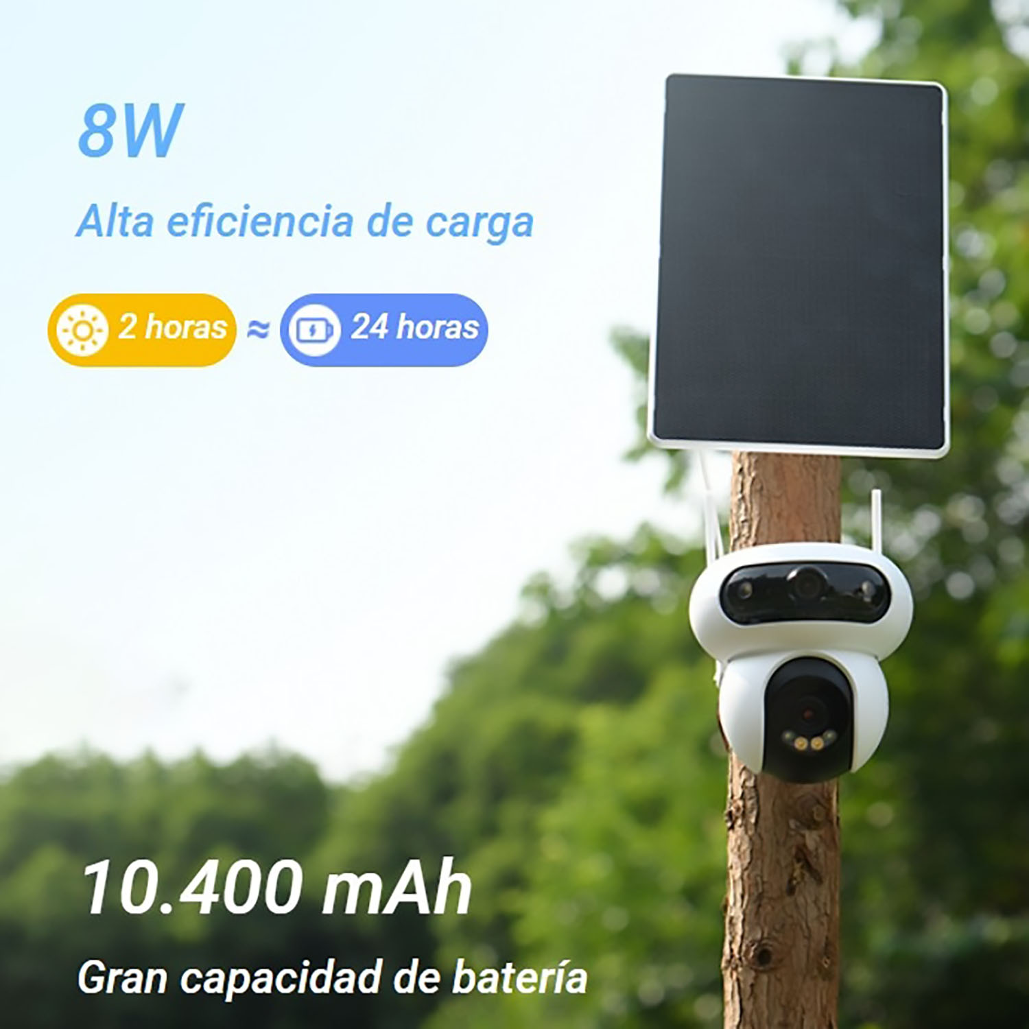 CÁMARA SEGURIDAD EZVIZ HB90X DUAL 4G KIT 4MP + 4MP 2 LENTES DETECCIÓN VEHÍCULO BATERÍA PANEL 128GB - 5