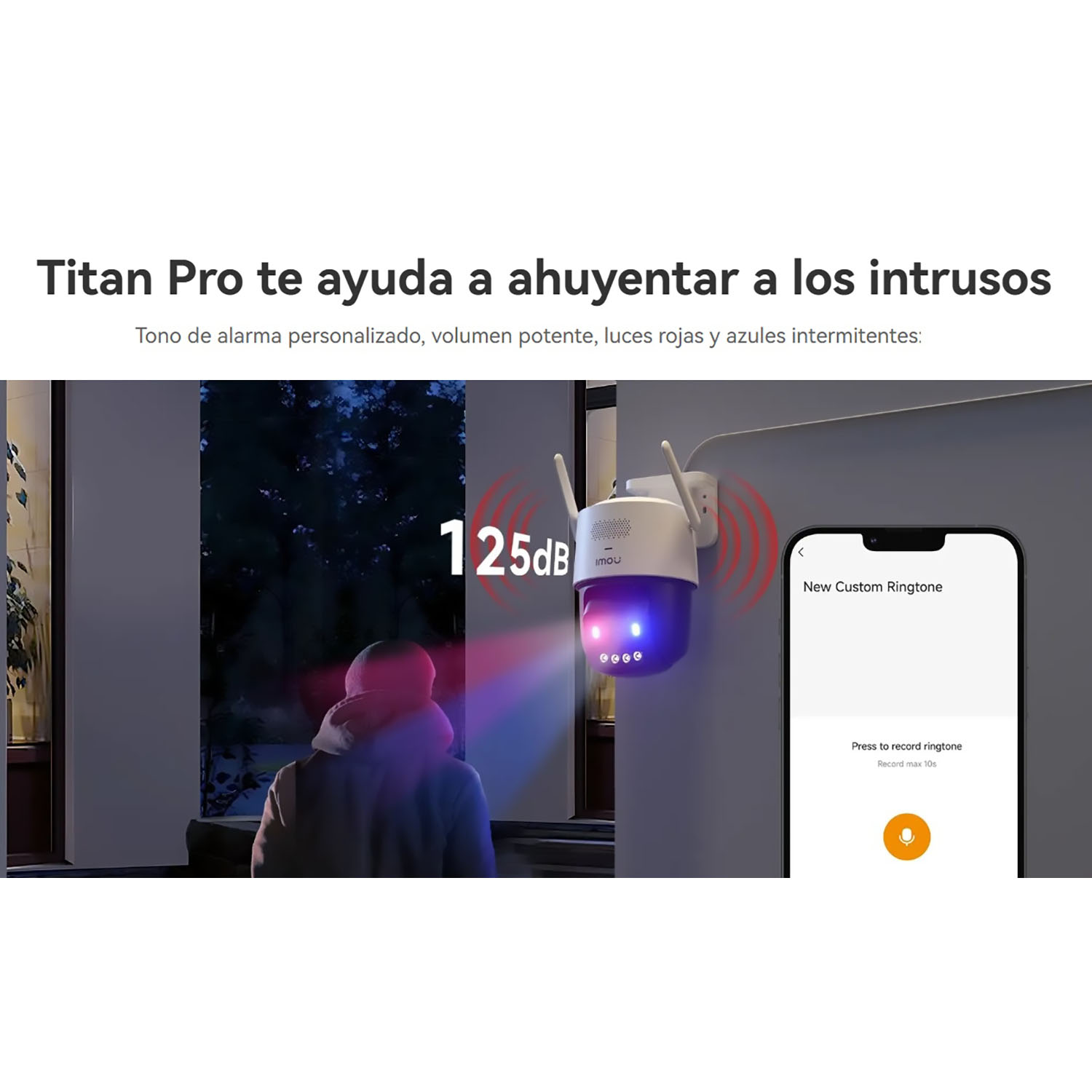 CÁMARA SEGURIDAD IMOU TITAN PRO 6MP DETECCIÓN VEHÍCULO VISIÓN AURORA COLOR LUZ ADVERTENCIA 256GB - 5
