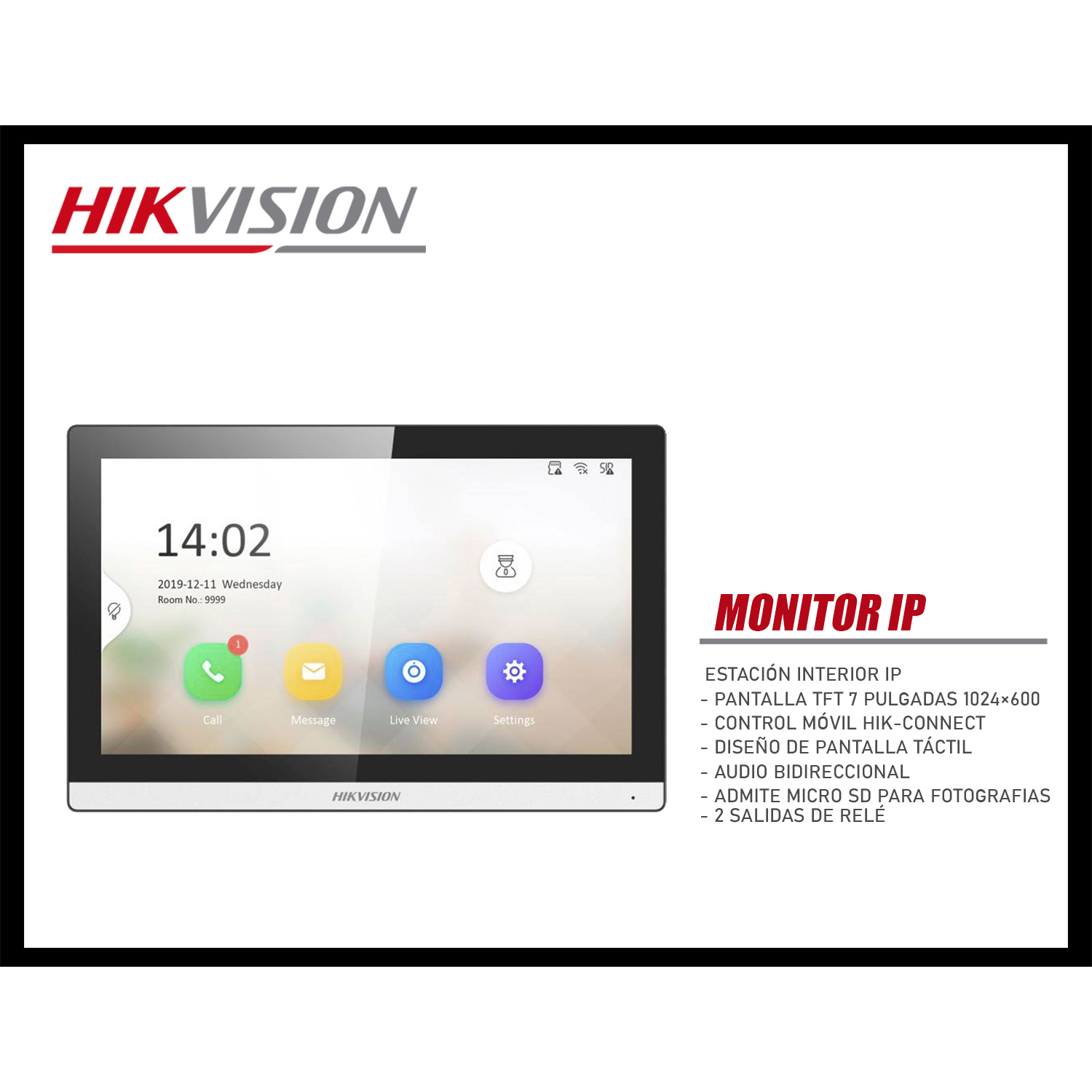 FRENTE DE VIDEOPORTERO HIKVISION DS-KV8213 CÁMARA 2MP 2 PANTALLAS 2 BOTÓN LLAMADA - 5