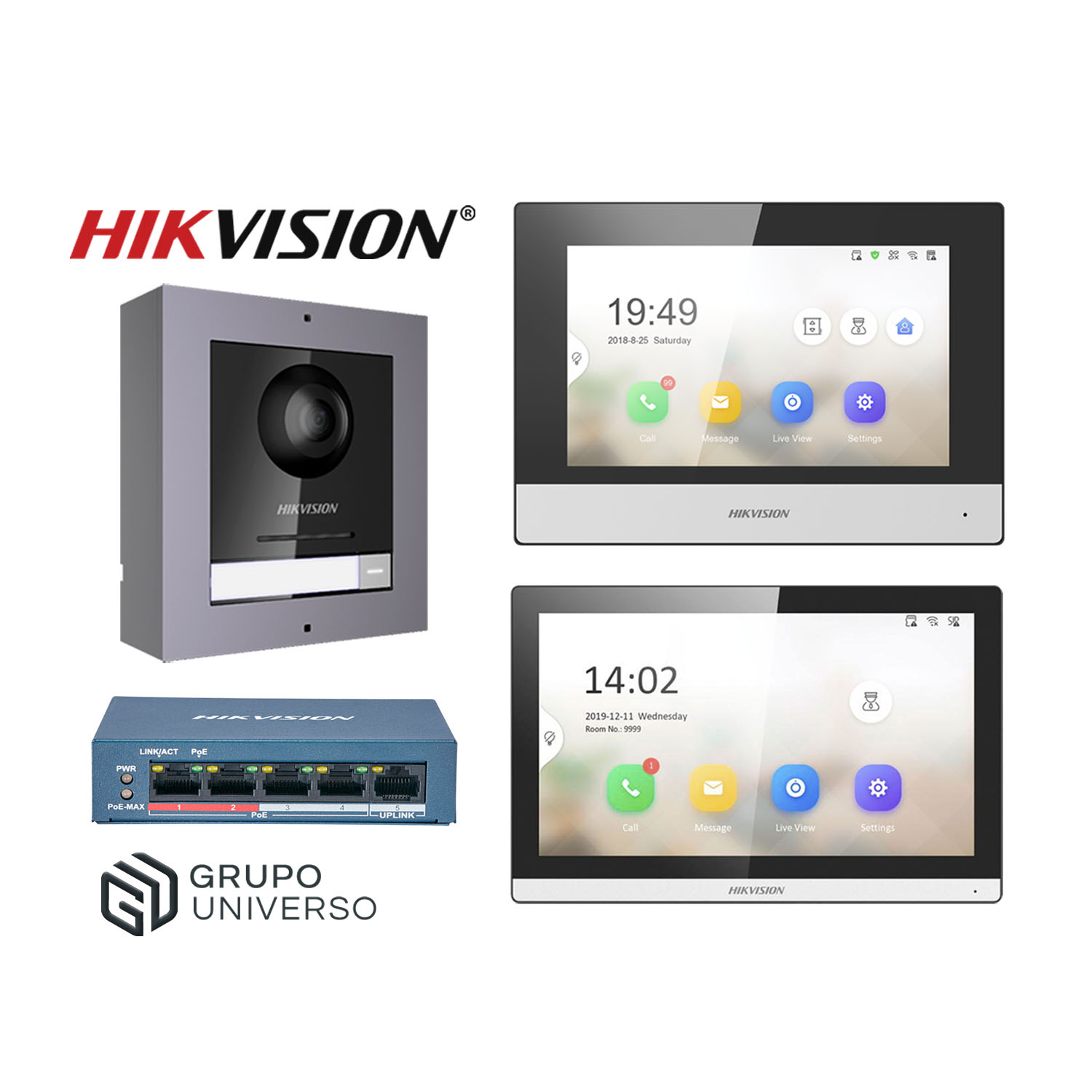 KIT VIDEOPORTERO IP HIKVISION DS-KIS602 CÁMARA 2MP 1 MONITOR APP LLAMADA - 1