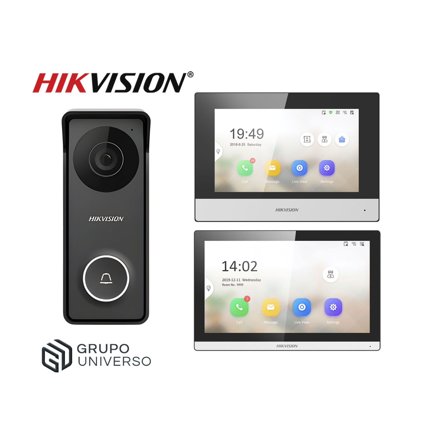 KIT VIDEOPORTERO HÍBRIDO HIKVISION DS-KIS313-P 1 PANTALLA TÁCTIL HD CONTROL APP - 1