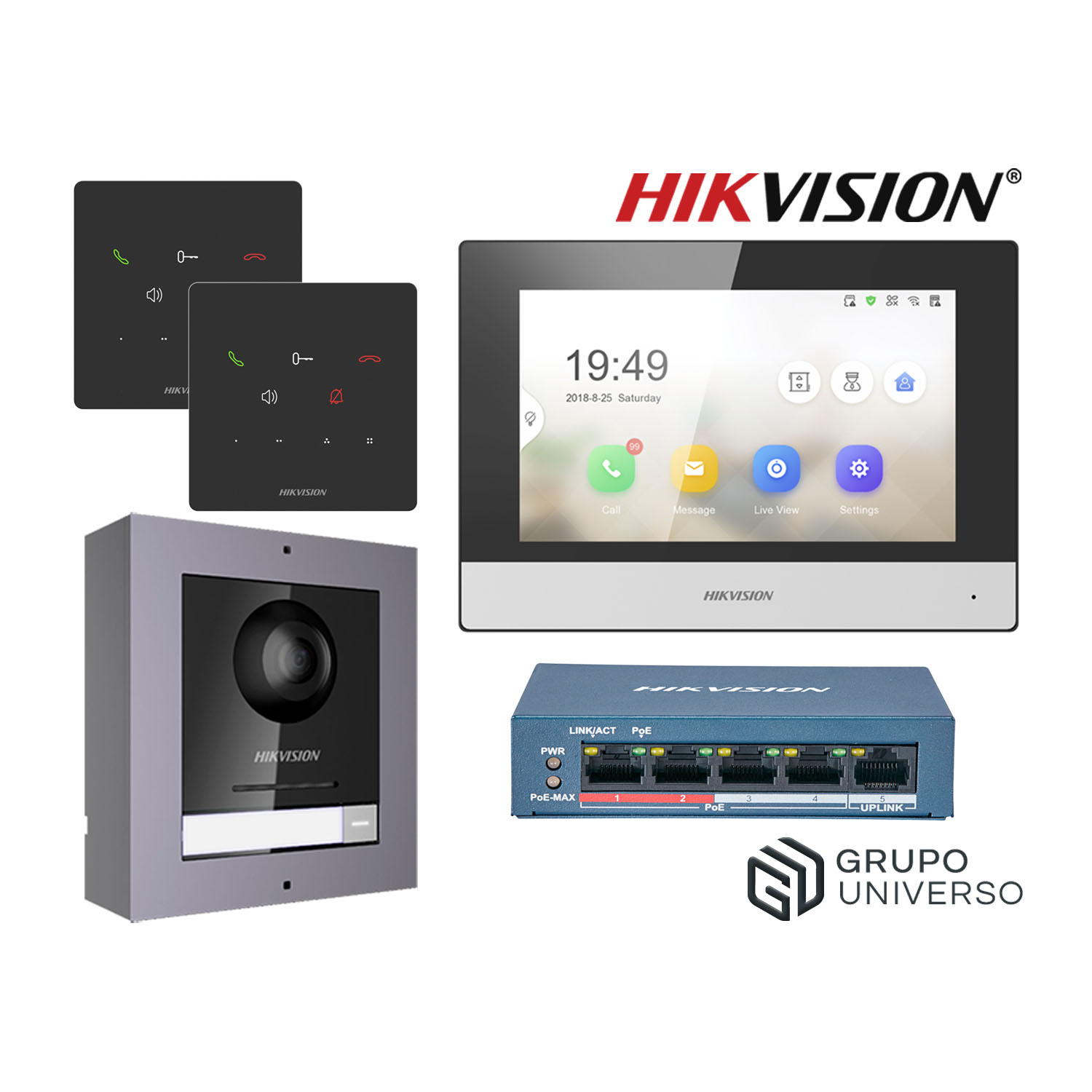 KIT VIDEOPORTERO IP HIKVISION DS-KIS602 CÁMARA 2MP 2 ANEXOS APP LLAMADA - 1