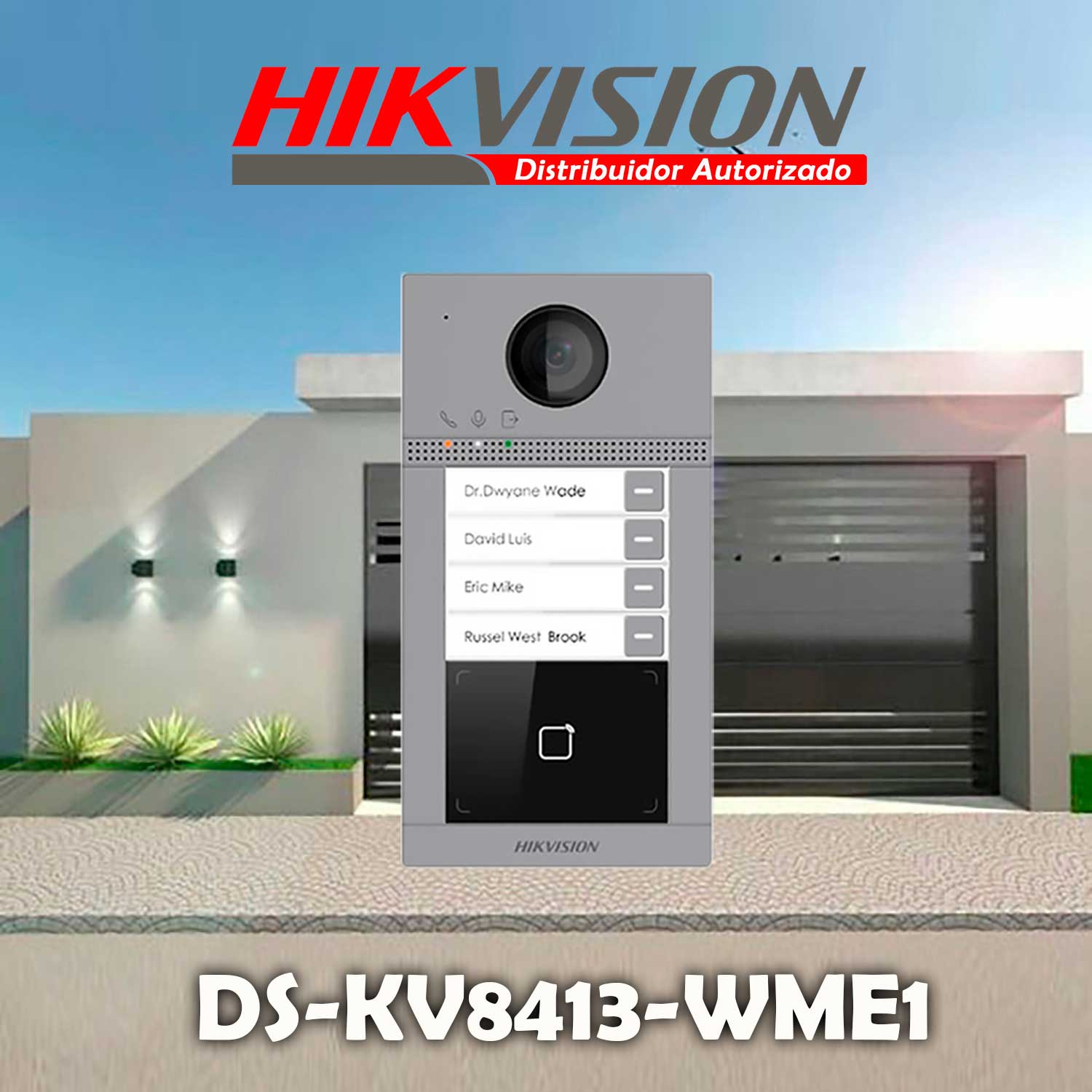 FRENTE DE VIDEOPORTERO HIKVISION DS-KV8413 CÁMARA 2MP 4 PANTALLAS 4 BOTÓN LLAMADA - 2