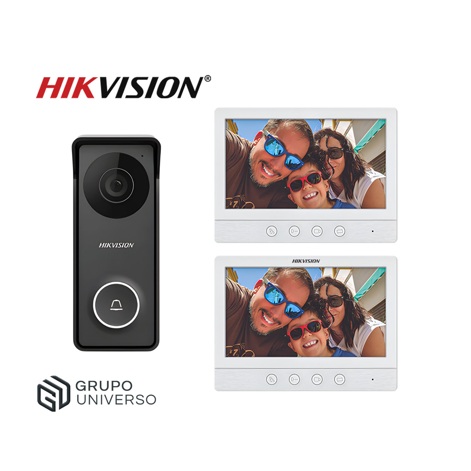 KIT VIDEOPORTERO ANALÓGICO HIKVISION DS-KIS213 1 MONITOR HD 7 PULGADAS IP65 - 1