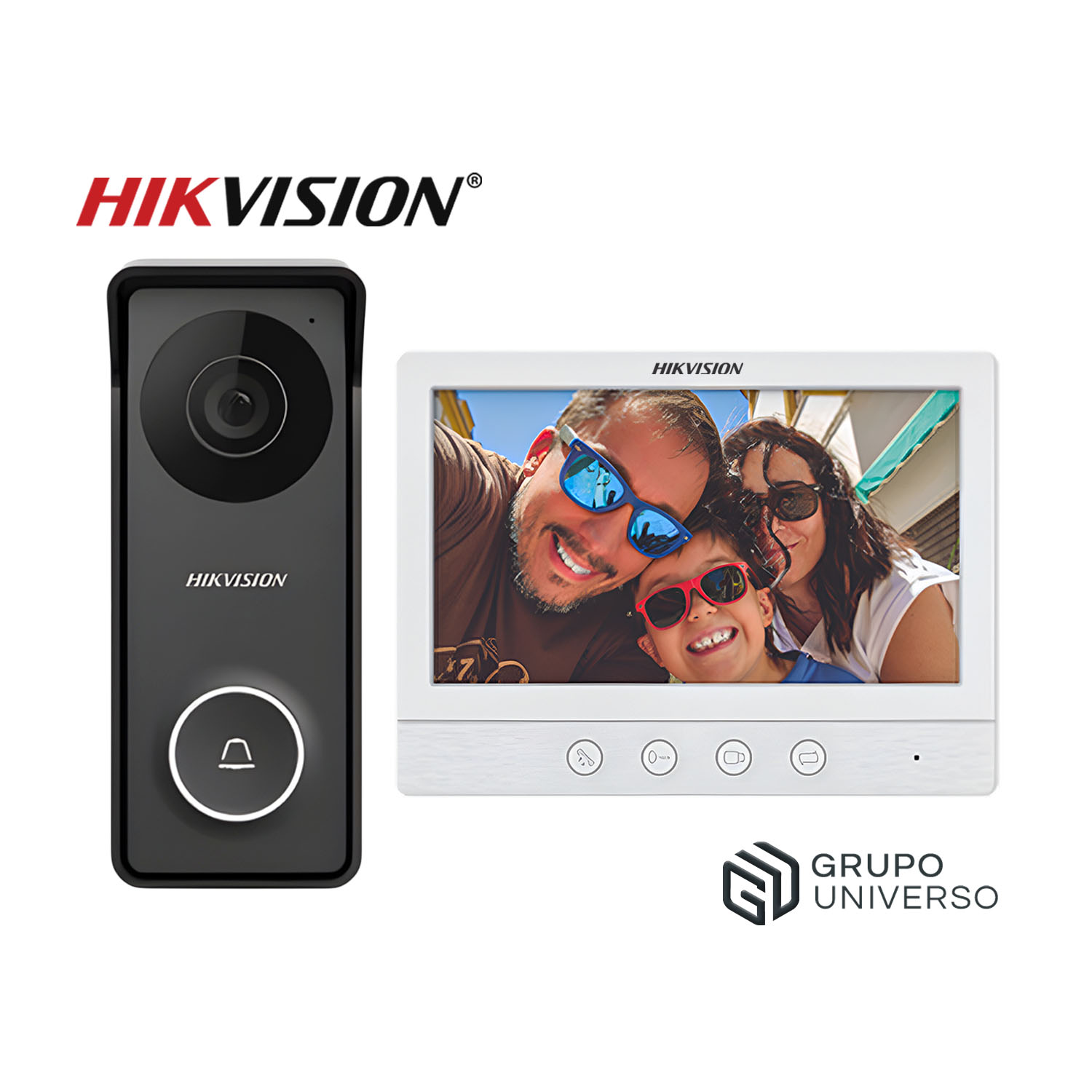 KIT VIDEOPORTERO ANALÓGICO HIKVISION DS-KIS213 MONITOR HD 7¨ AUDIO BIDIRECCIONAL - 1