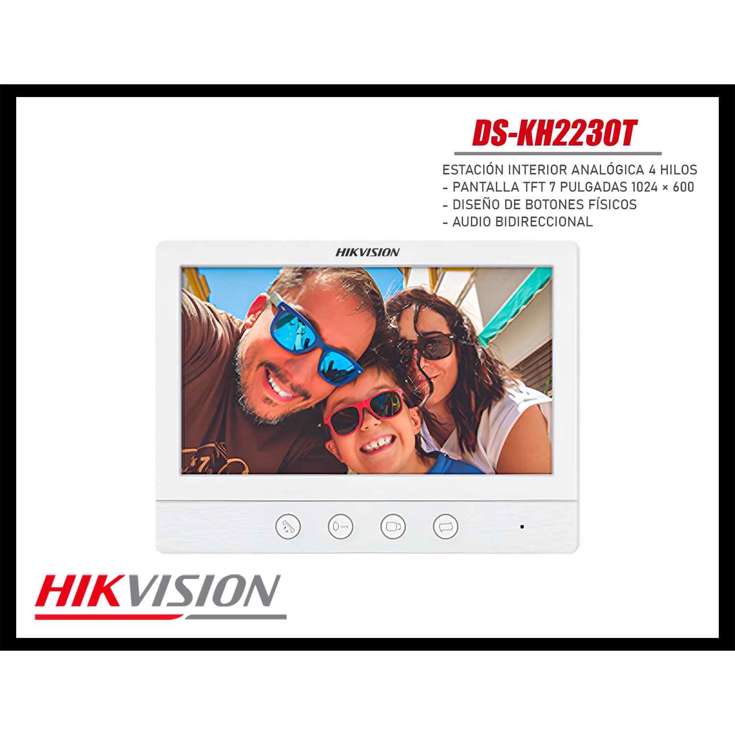 KIT VIDEOPORTERO ANALÓGICO HIKVISION DS-KIS213 MONITOR HD 7¨ AUDIO BIDIRECCIONAL - 5