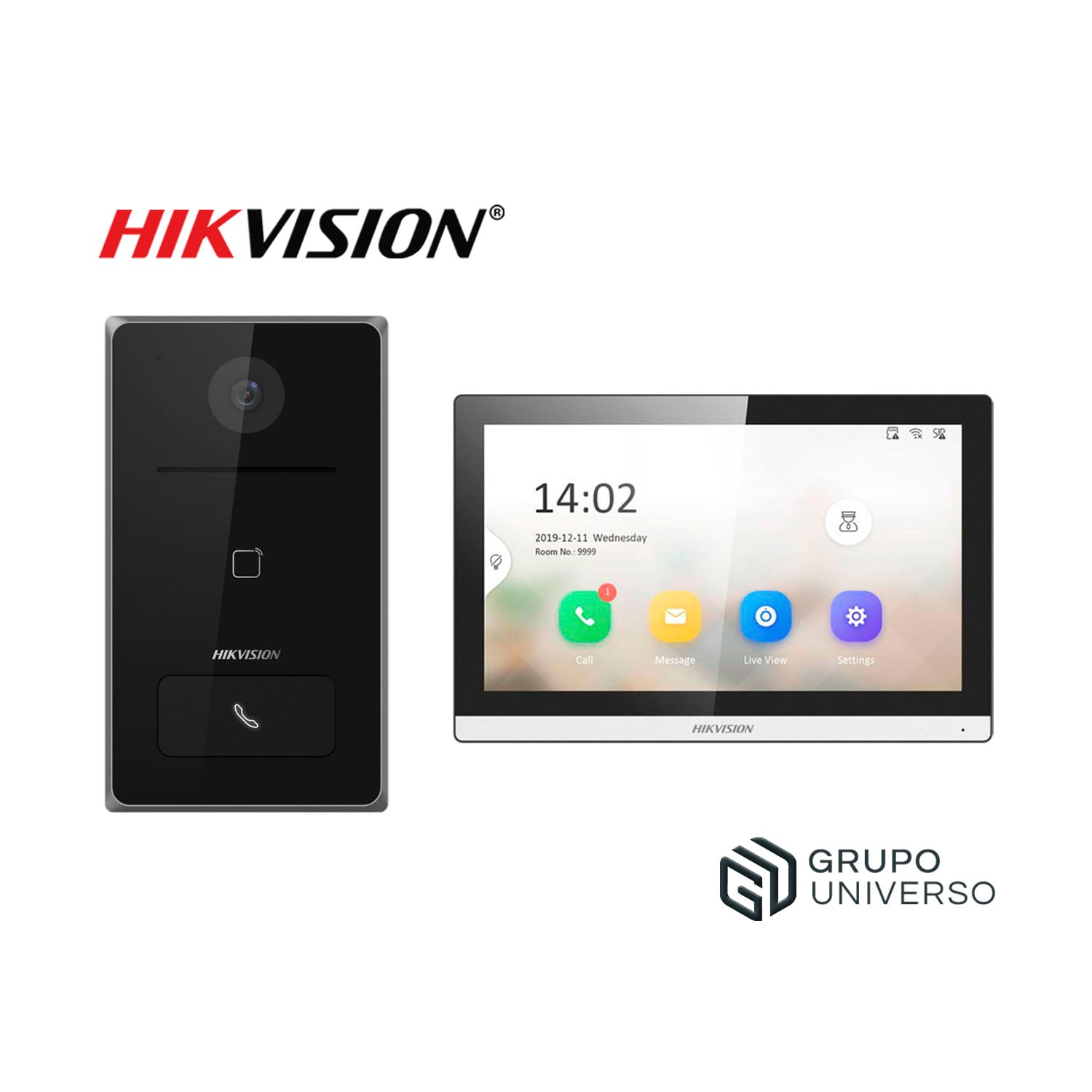 KIT VIDEOPORTERO IP HIKVISION DS-KIS608-P CÁMARA 2MP VISIÓN NOCHE LECTOR TARJETA - 1
