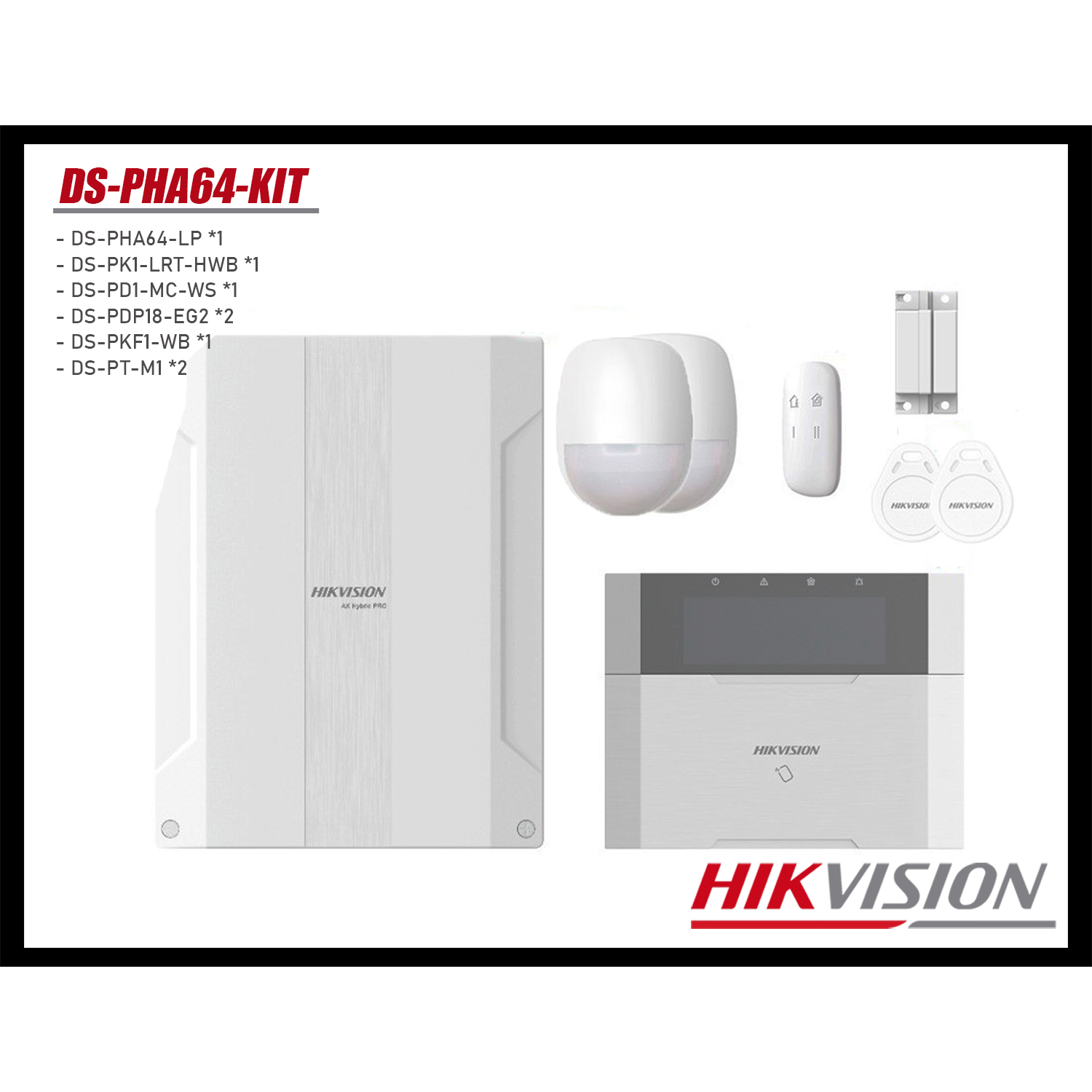 KIT ALARMA HIKVISION AX HIBRIDO DS-PHA64-KIT 64 ZONAS DETECTOR PIR CONTACTO TECLADO TAG PANEL SIRENA - 4
