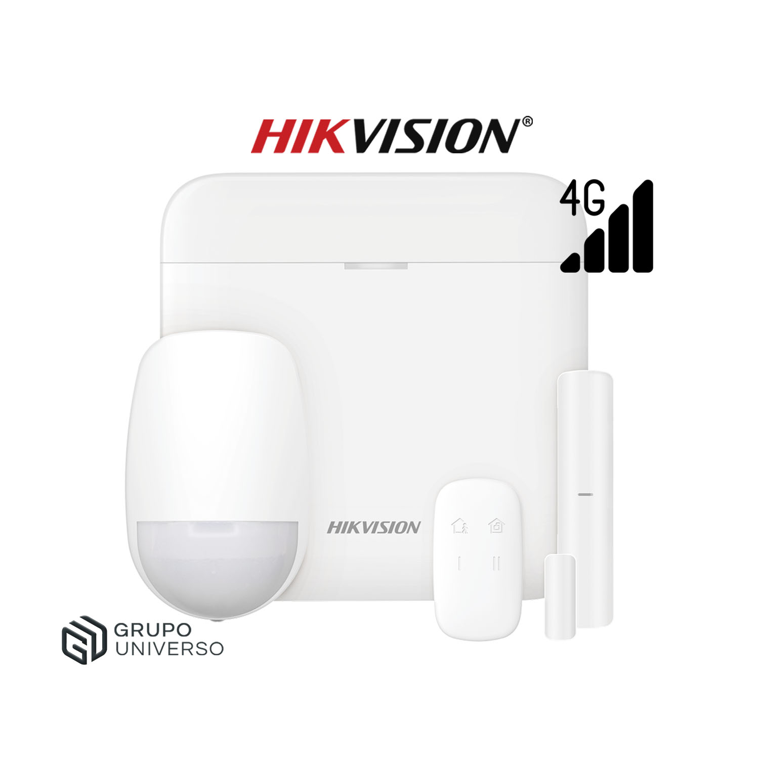 KIT ANTIRROBO HIKVISION AX PRO DS-PWA48-KIT-WB(LA) 4G 48 ZONAS DETECTOR PIR MAGNÉTICO CONTROL PANEL - 1
