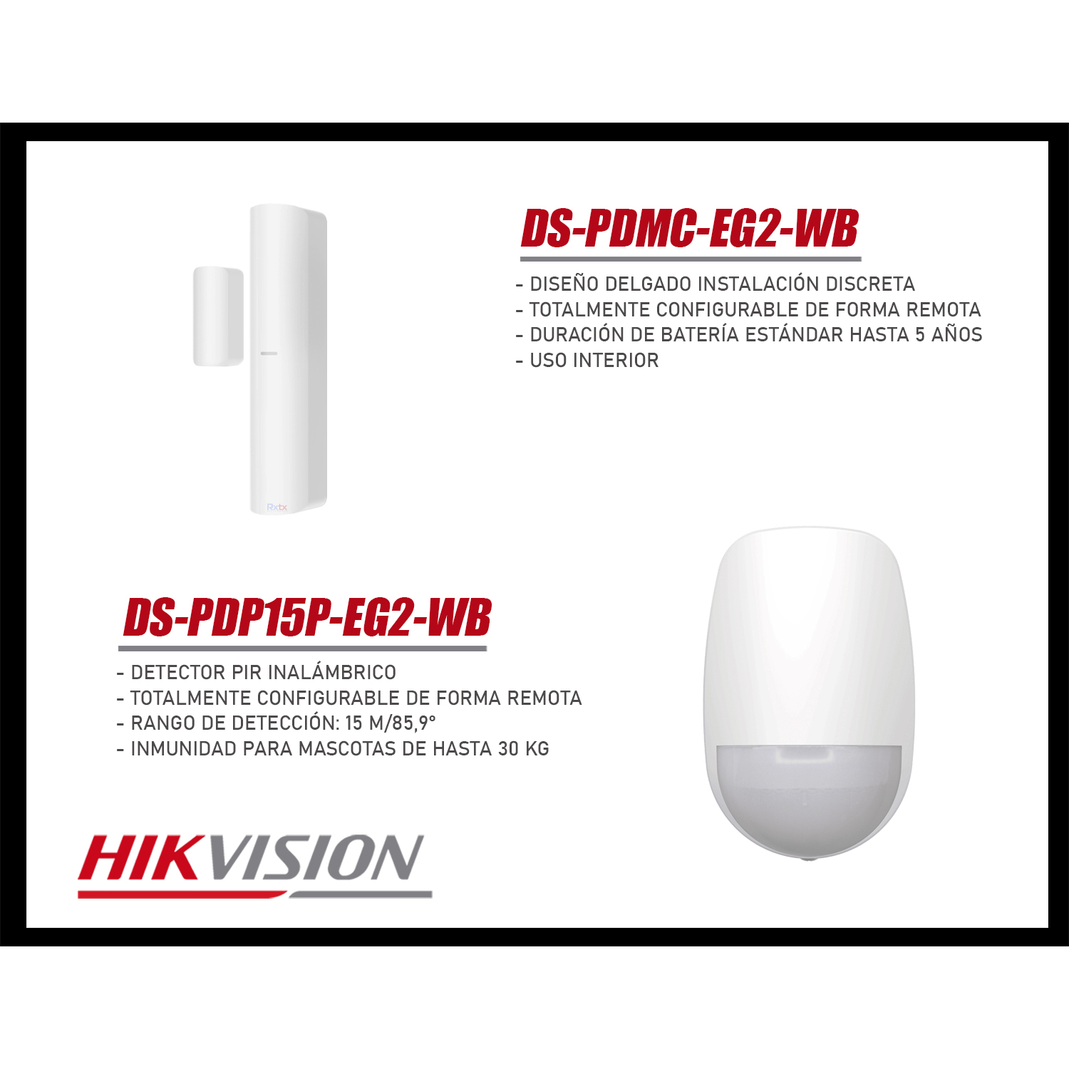KIT ANTIRROBO HIKVISION AX PRO DS-PWA48-KIT-WB(LA) 4G 48 ZONAS DETECTOR PIR MAGNÉTICO CONTROL PANEL - 5