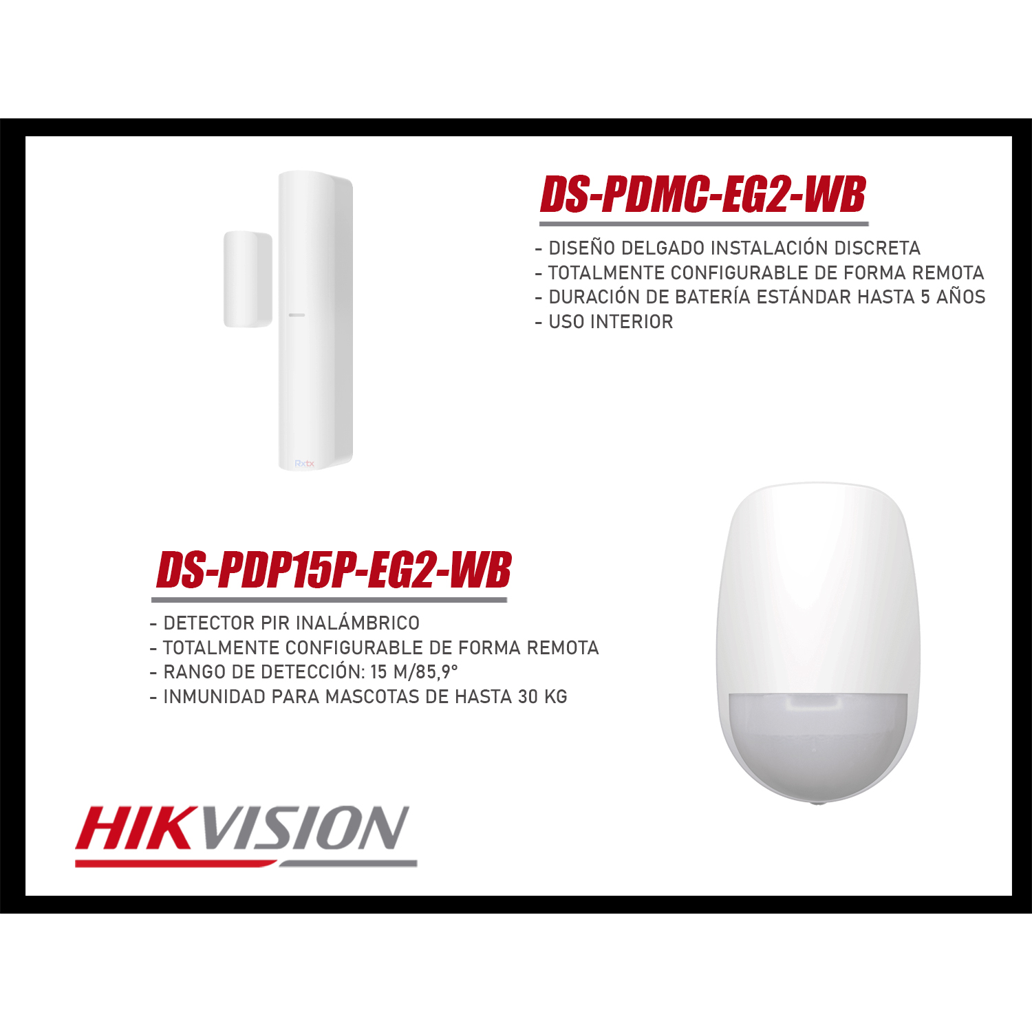 KIT ANTIRROBO HIKVISION AX PRO DS-PWA48-KIT-WB DETECTOR PIR MAGNÉTICO CONTROL PANEL CENTRAL - 5
