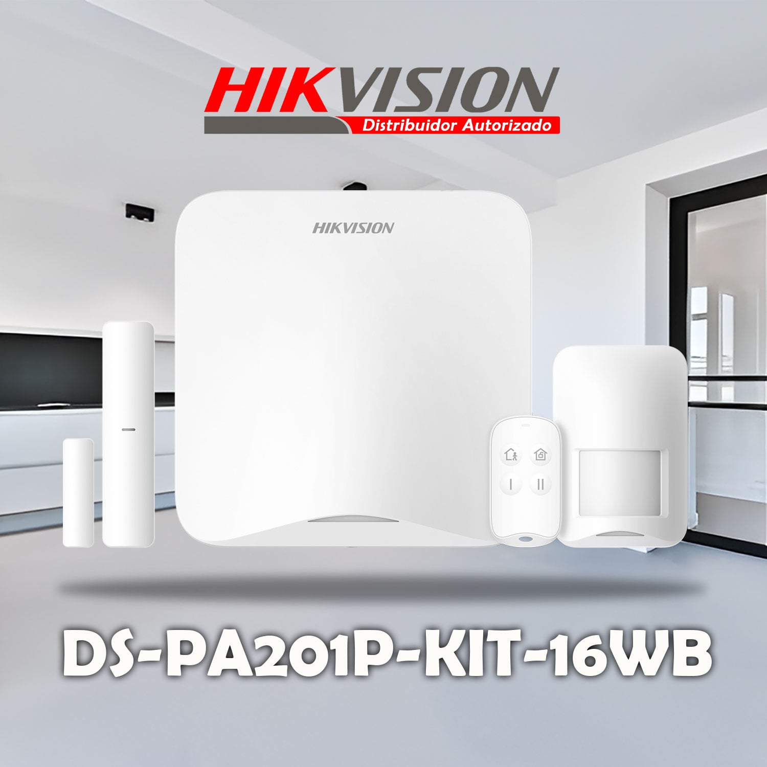 KIT ANTIRROBO HIKVISION AX HOME DS-PA201P-KIT-16WB PANEL DETECTOR PIR MAGNÉTICO CONTROL 16 ZONAS - 2