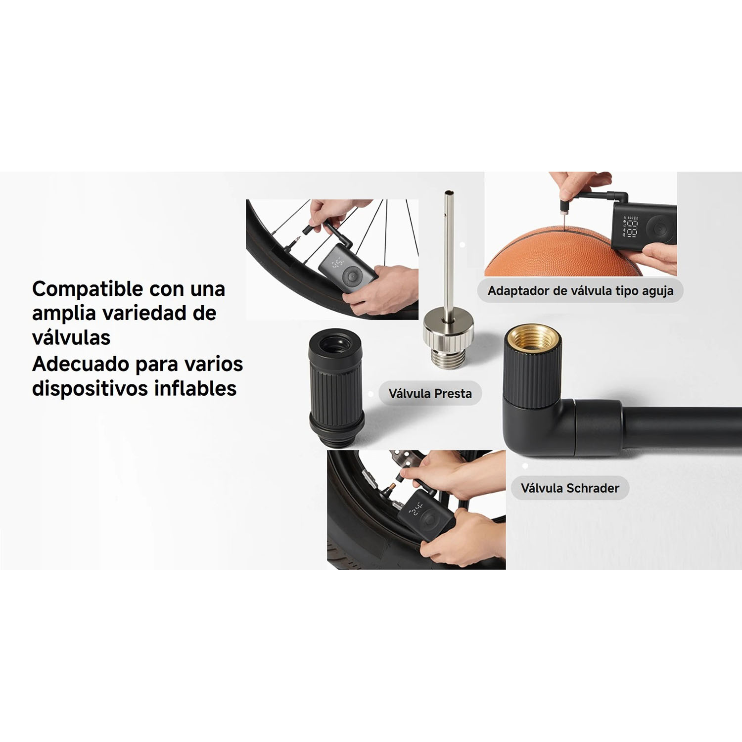 COMPRESOR DE AIRE XIAOMI MIJIA COMPACT PORTABLE ELECTRIC AIR COMPRESSOR 150PSI 5 MODOS INFLADO - 4