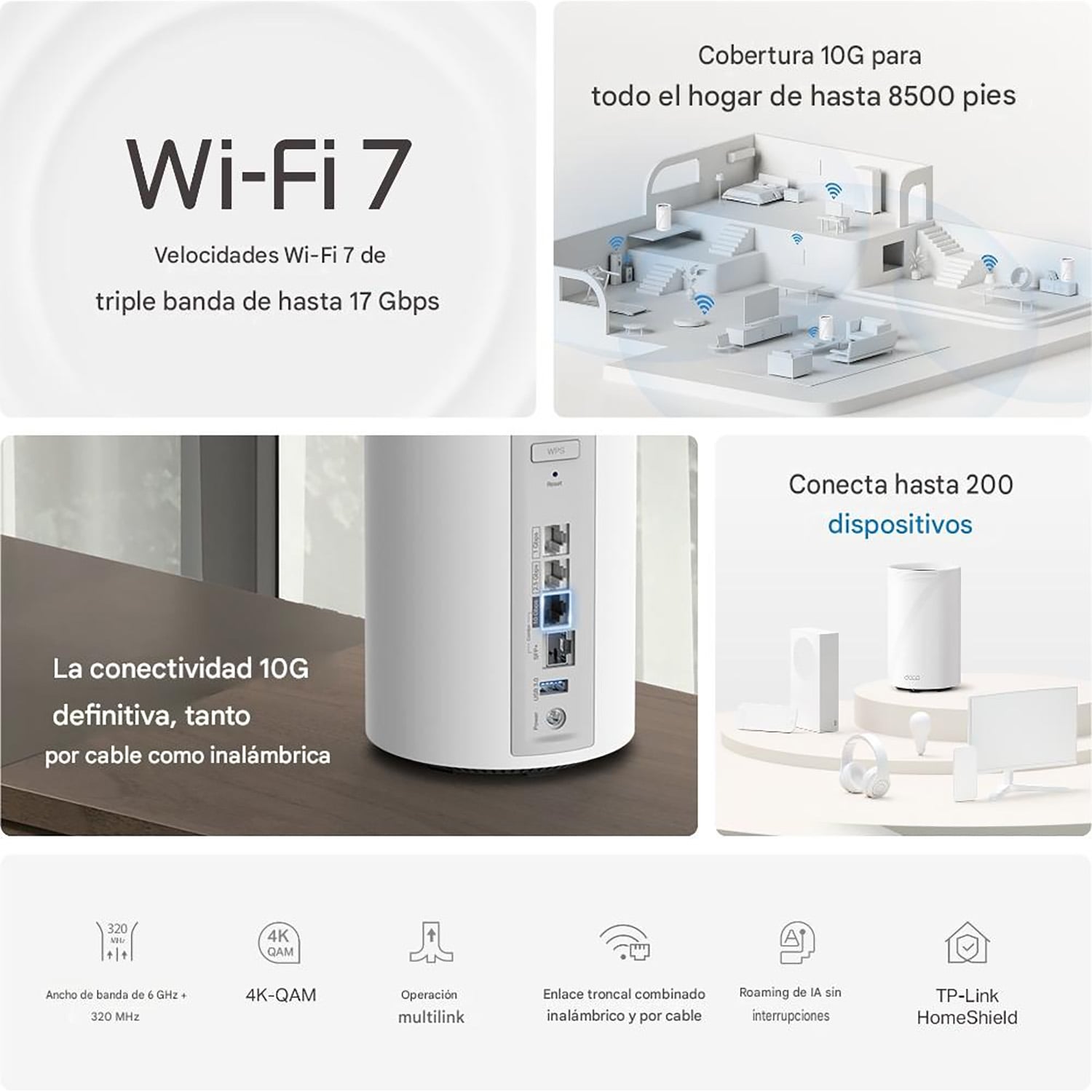 SISTEMA MESH TP-LINK DECO BE77 (3-PACK) TRIBANDA BE17000 WIFI 7 - 2