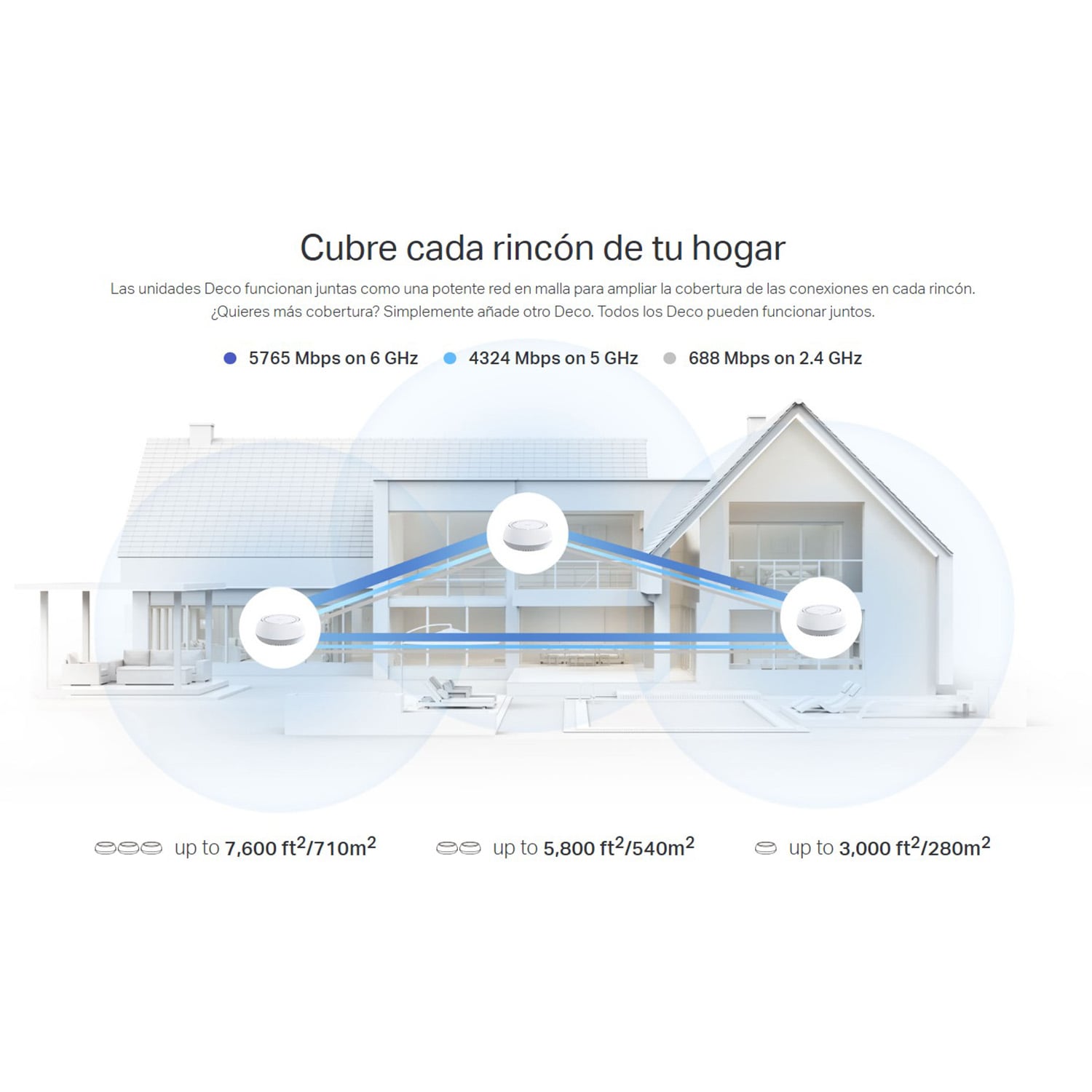 SISTEMA MESH TP-LINK DECO BE65-POE (3-PACK) TRIBANDA BE11000 WIFI 7 - 3