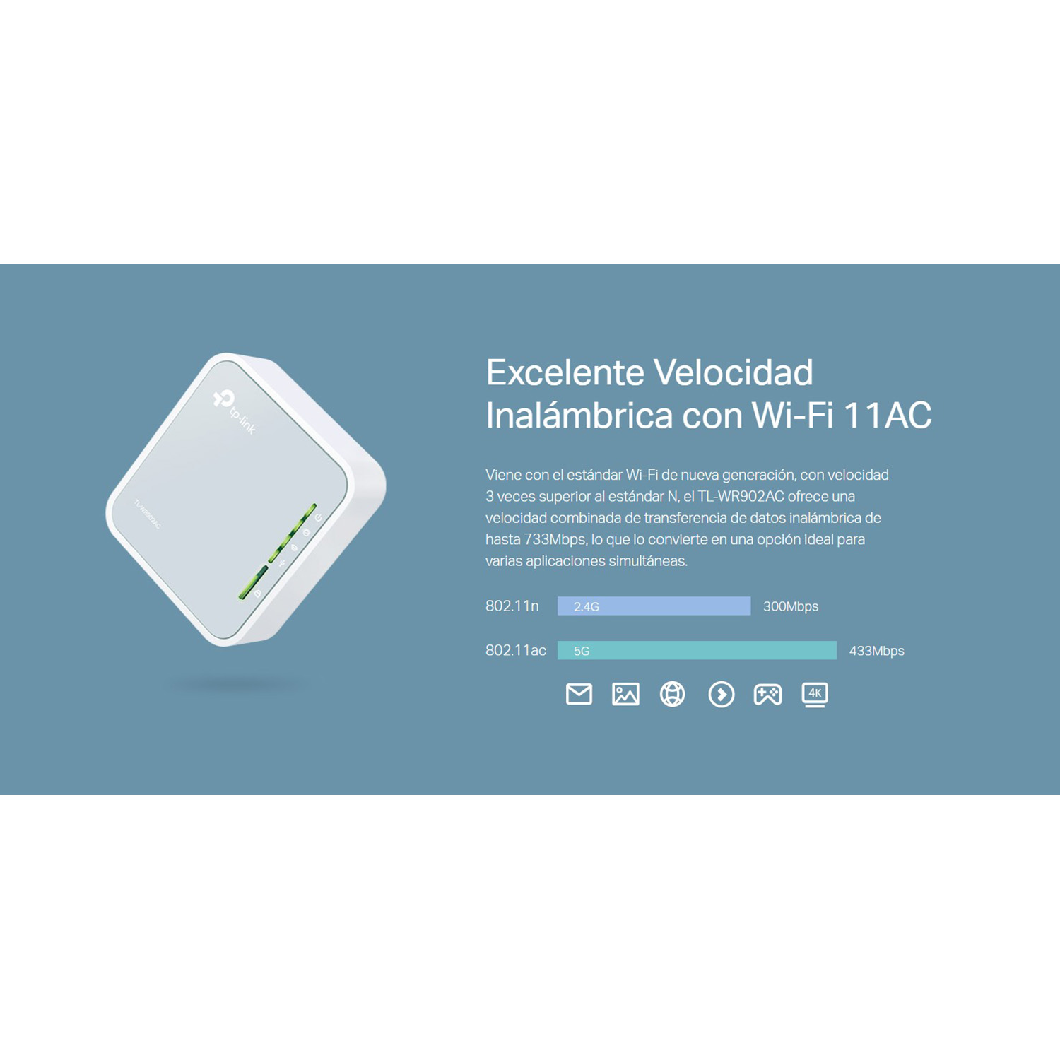ROUTER TP-LINK TL-WR902AC DOBLE BANDA WIFI 5 AC750 PORTÁTIL - 2