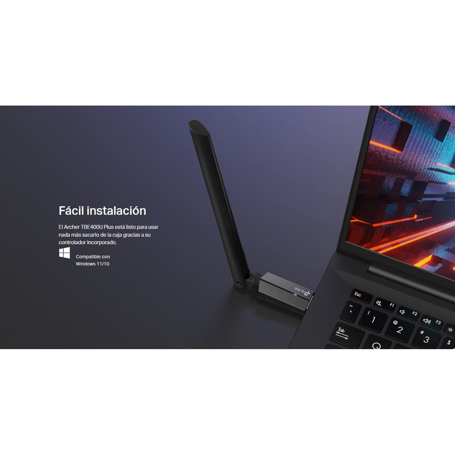 ADAPTADOR WIFI USB TP-LINK ARCHER TBE400U PLUS WIFI 7 TRIBANDA BE6500 - 5