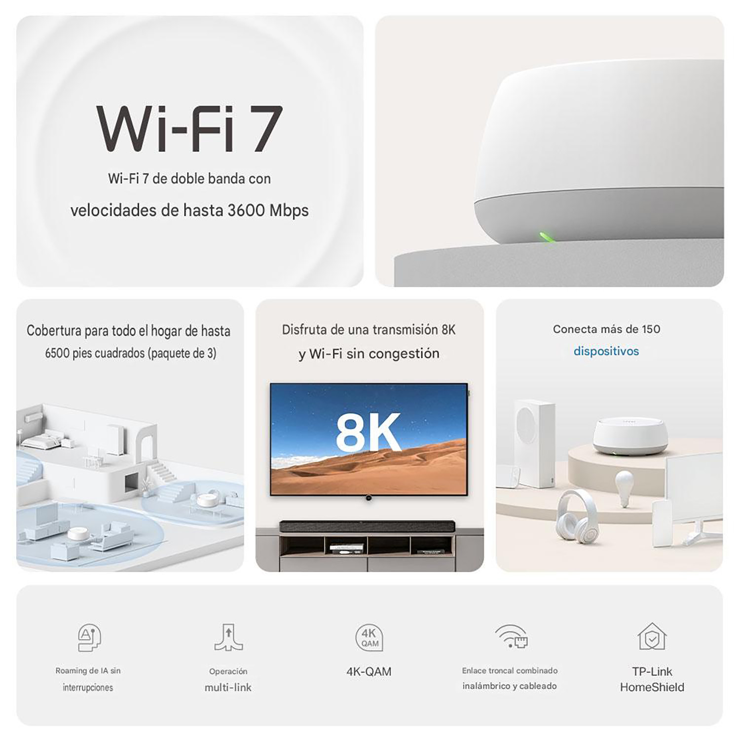 SISTEMA MESH TP-LINK DECO BE22 (2-PACK) DOBLE BANDA BE3600 WIFI 7 - 2