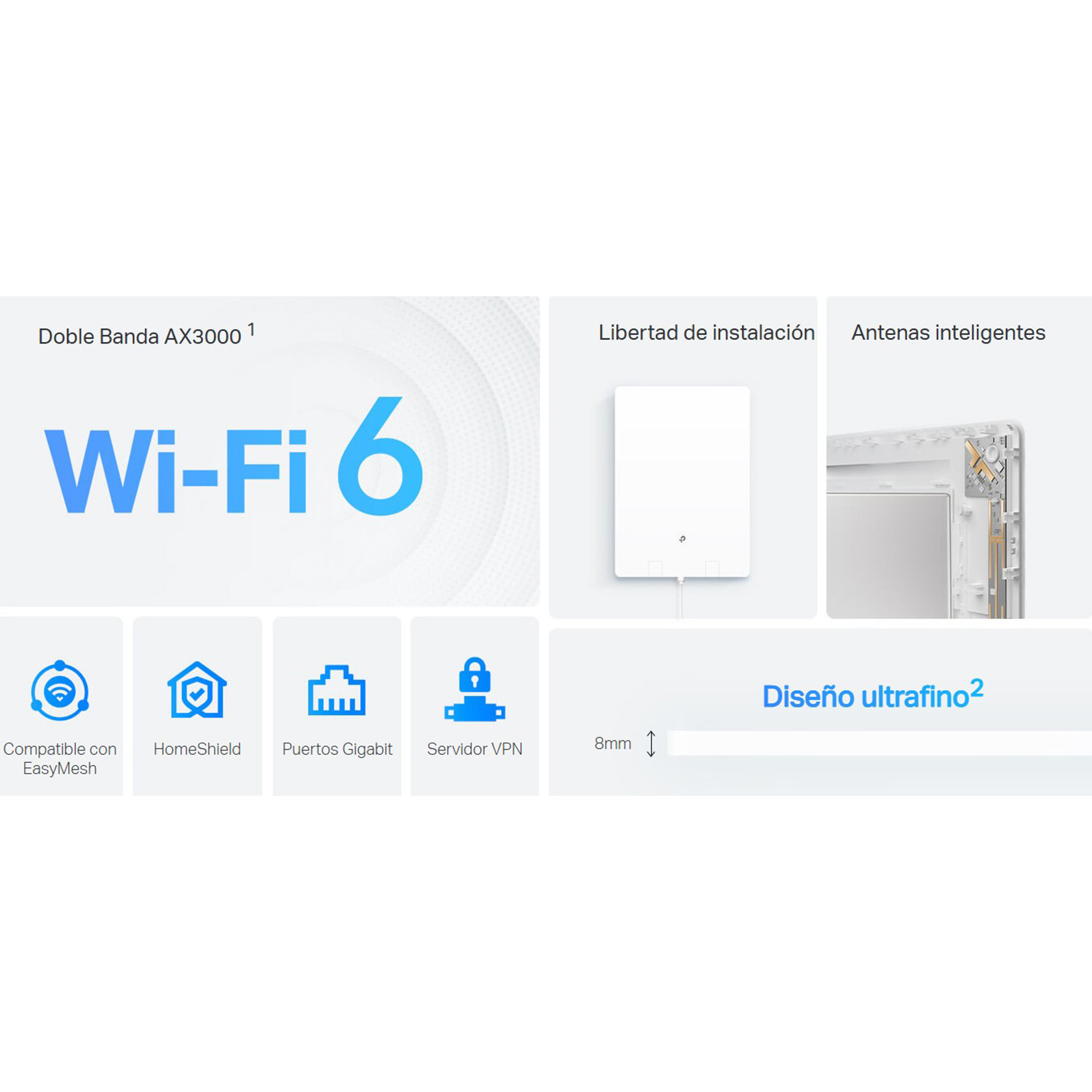 ROUTER TP-LINK ARCHER AIR R5 DOBLE BANDA WIFI 6 AX3000 ANTENAS INTELIGENTES - 2