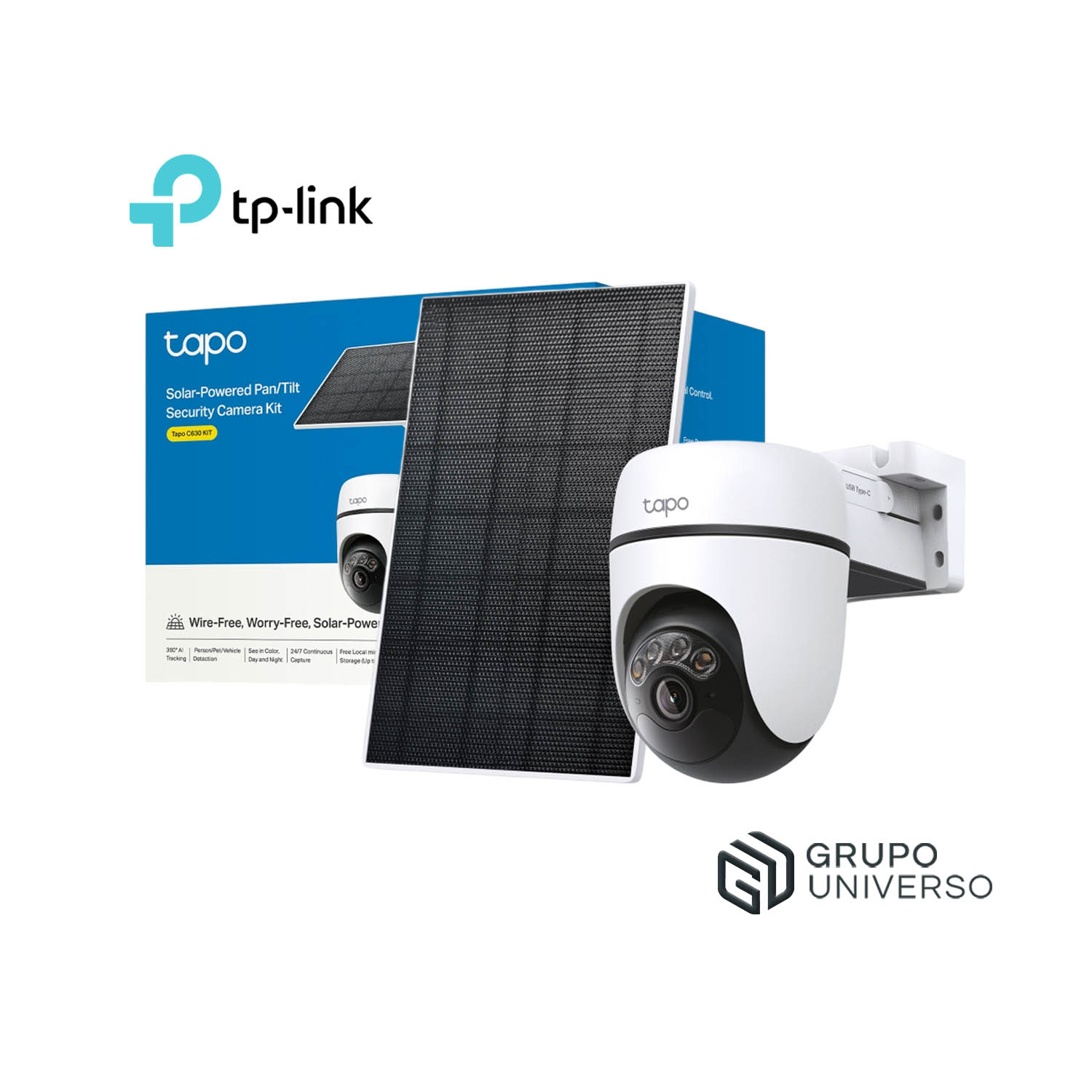 CÁMARA SEGURIDAD TAPO C630 KIT 3K 5MP CAPACIDAD 512GB WIFI DETECTA MASCOTAS BATERÍA PANEL SOLAR - 1