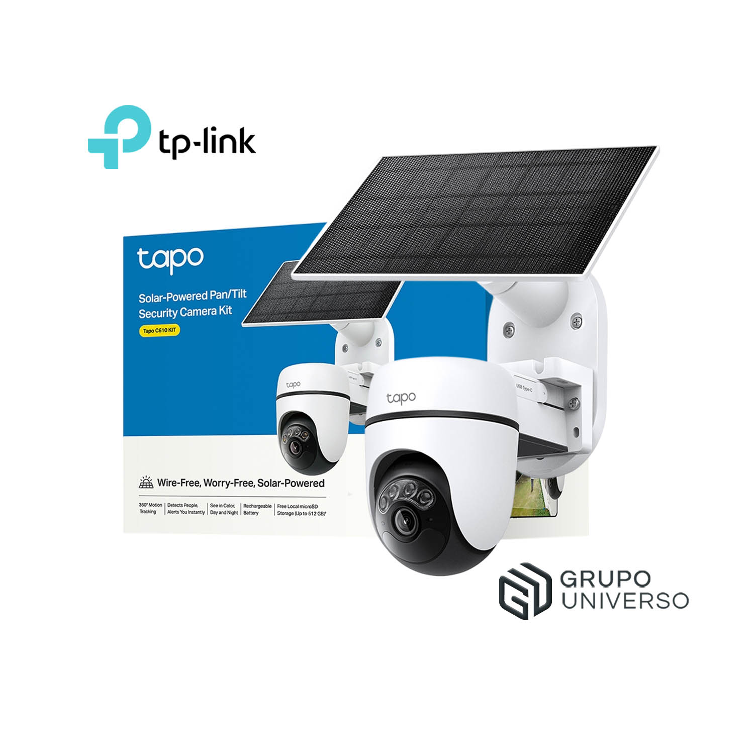 CÁMARA SEGURIDAD TAPO C610 KIT 2K 3MP CAPACIDAD 512GB WIFI DETECCIÓN IA PERSONA BATERÍA PANEL SOLAR - 1