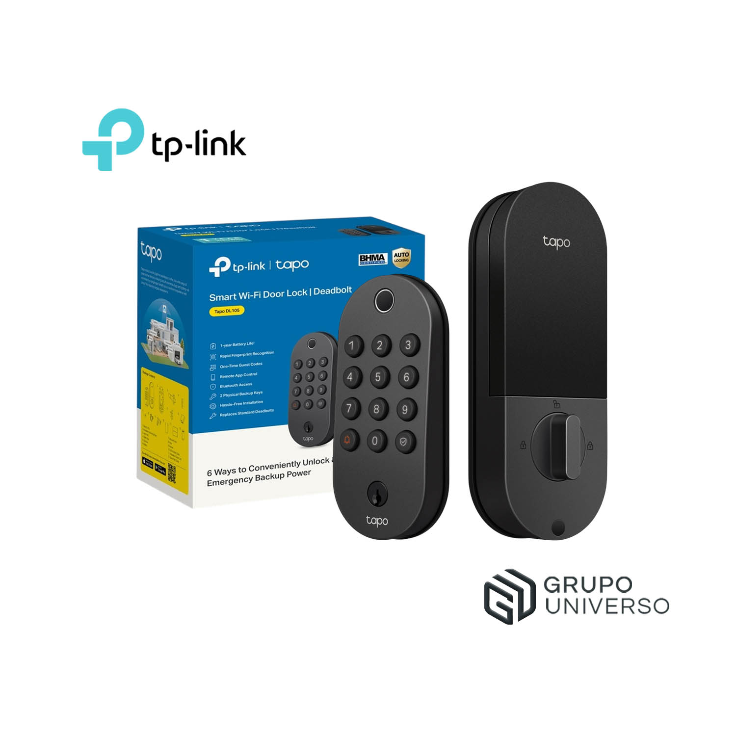 CERRADURA INTELIGENTE TAPO DL105 APERTURA HUELLA BLOQUEO AUTOMÁTICO - 1