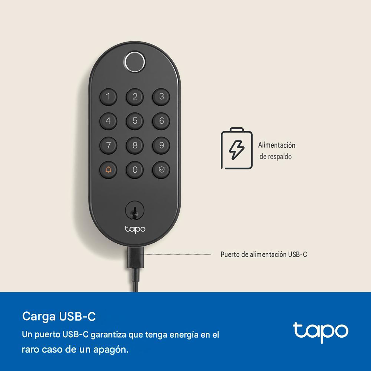 CERRADURA INTELIGENTE TAPO DL105 APERTURA HUELLA BLOQUEO AUTOMÁTICO - 5