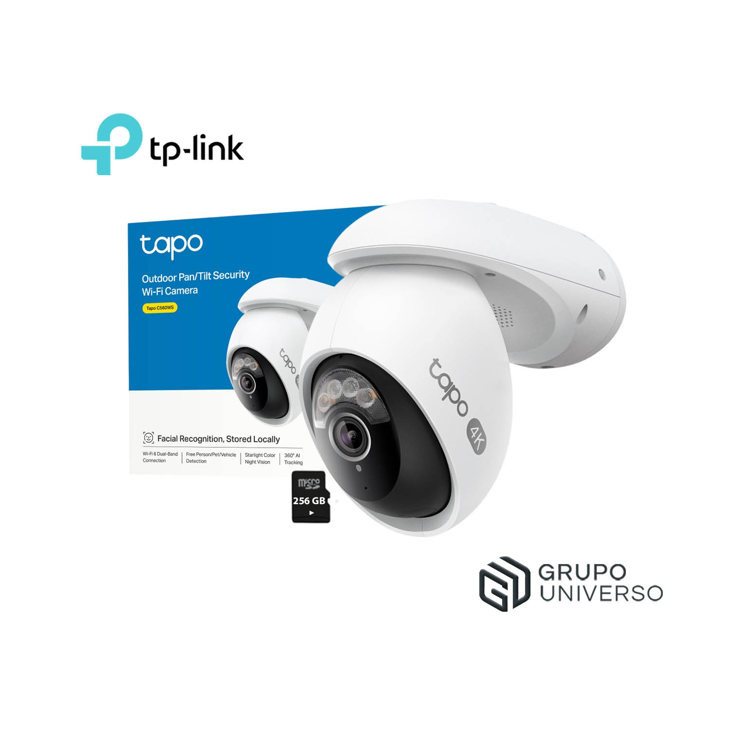 CÁMARA SEGURIDAD TAPO C560WS 4K 8MP + SD 256GB AUDIO DOBLE VÍA RECONOCIMIENTO FACIAL EXTERIOR - 1