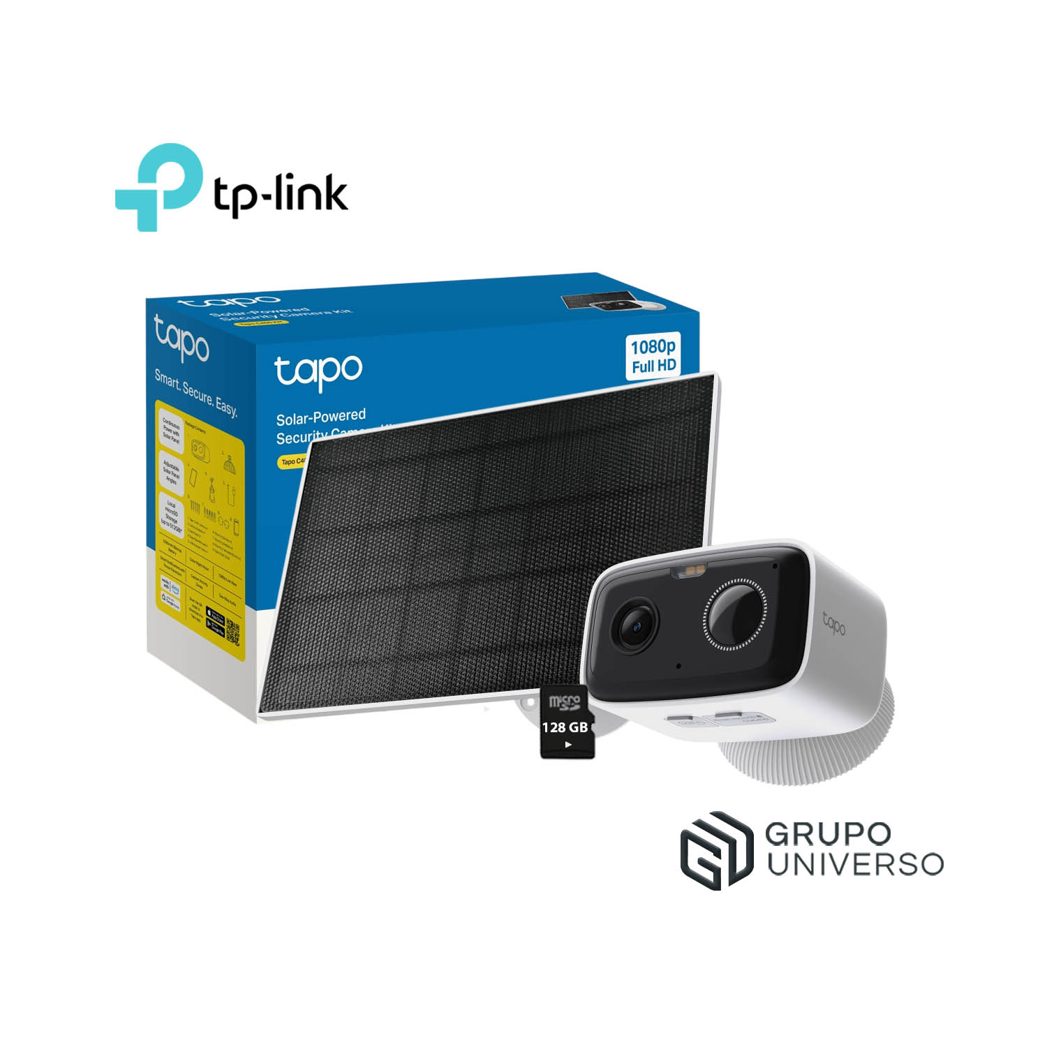 CÁMARA SEGURIDAD TAPO C400 KIT FULL HD + SD 128GB WIFI VISIÓN NOCTURNA BATERÍA PANEL SOLAR - 1