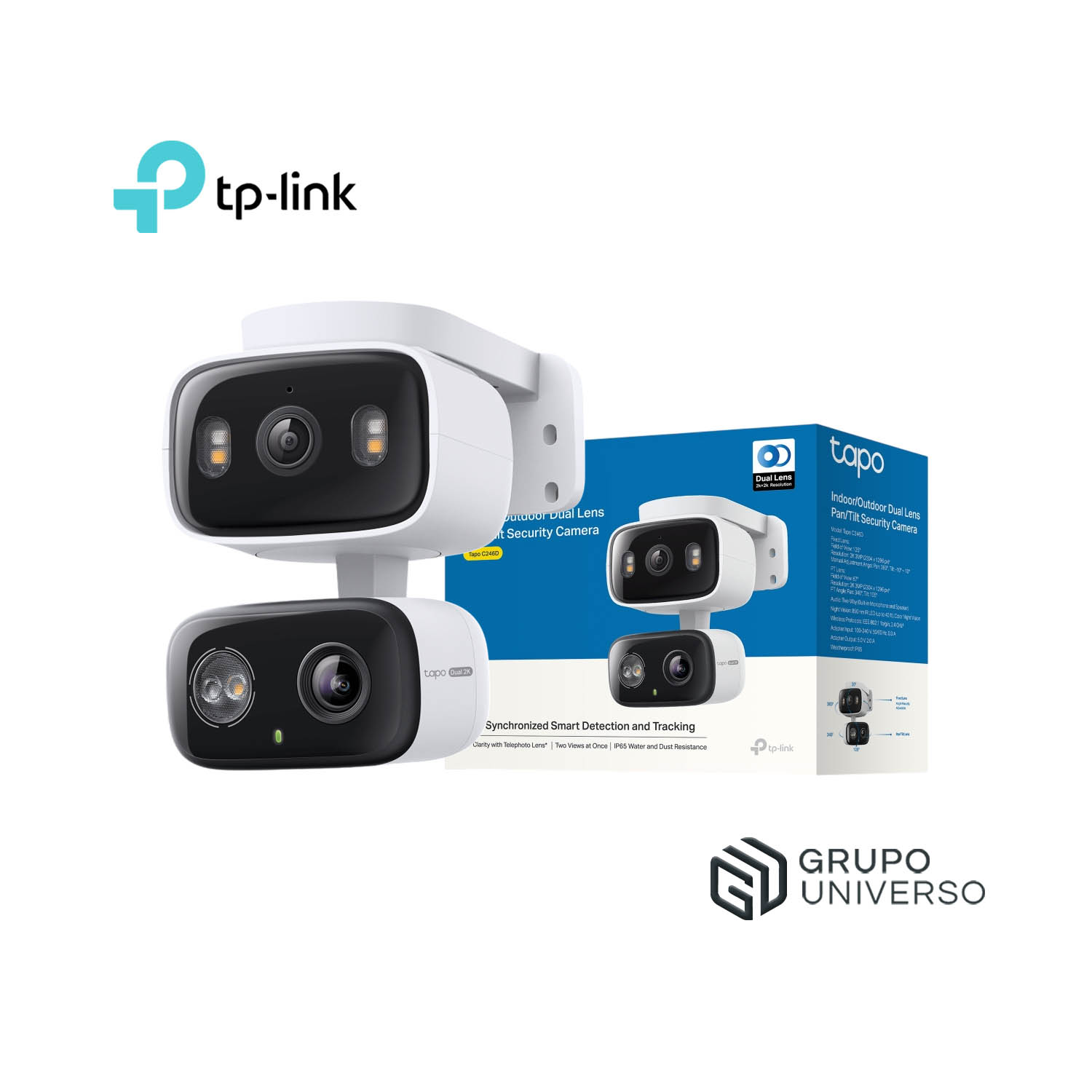 CÁMARA SEGURIDAD TAPO C246D 2K 3MP CAPACIDAD 512GB DOBLE LENTE AUDIO BIDIRECCIONAL ALARMA EXTERIOR - 1