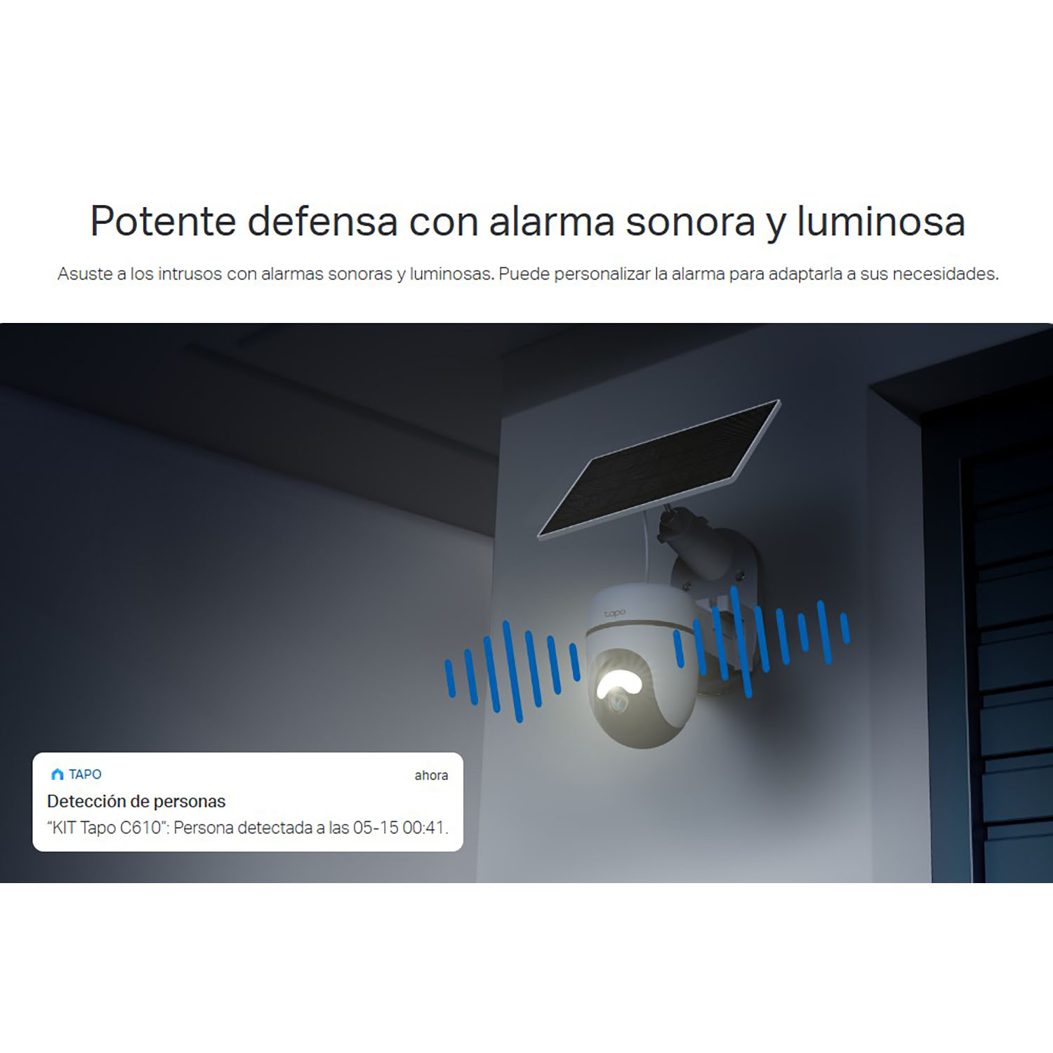 CÁMARA SEGURIDAD TAPO C610 KIT 2K 3MP + SD 256GB WIFI DETECCIÓN IA PERSONAS BATERÍA PANEL SOLAR - 5