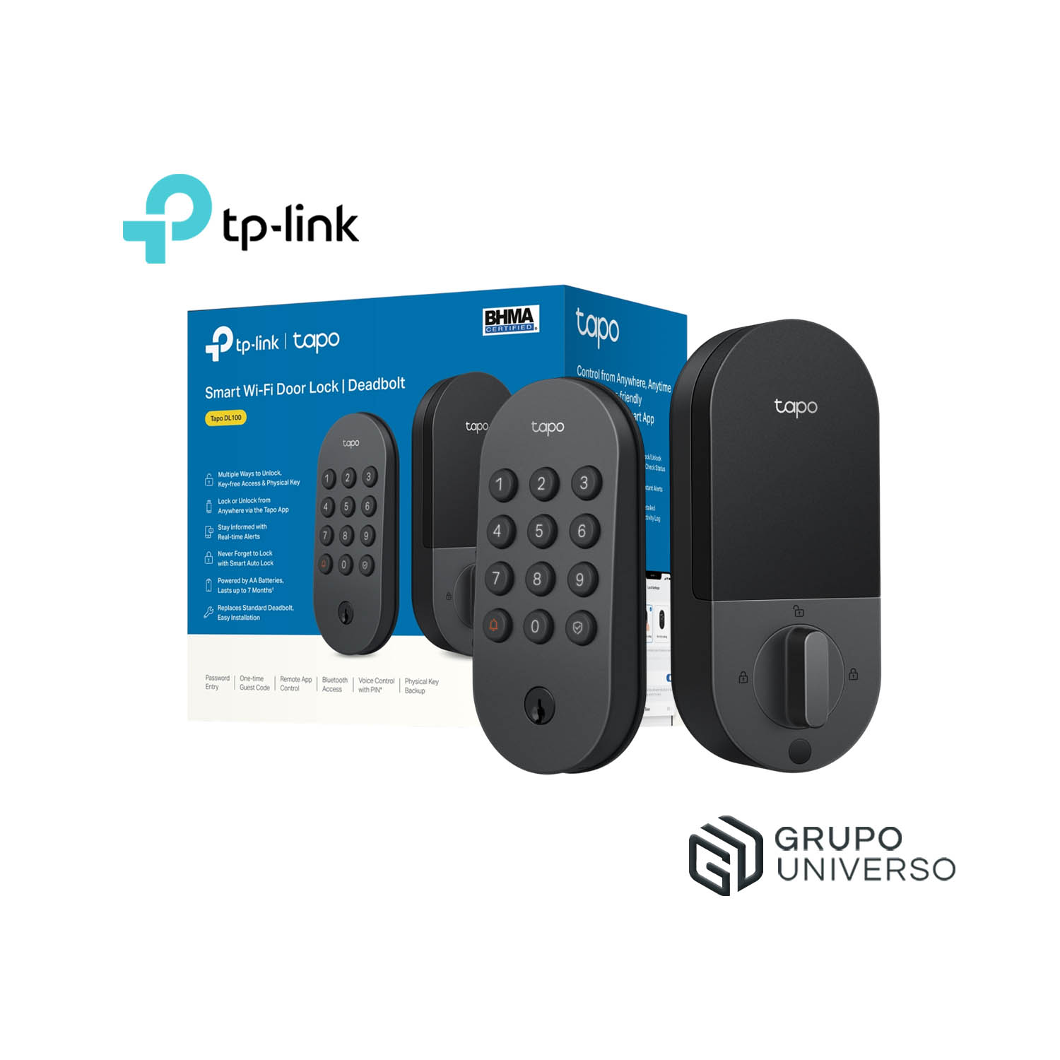 CERRADURA INTELIGENTE TAPO DL100 6 APERTURAS BLOQUEO AUTOMÁTICO - 1