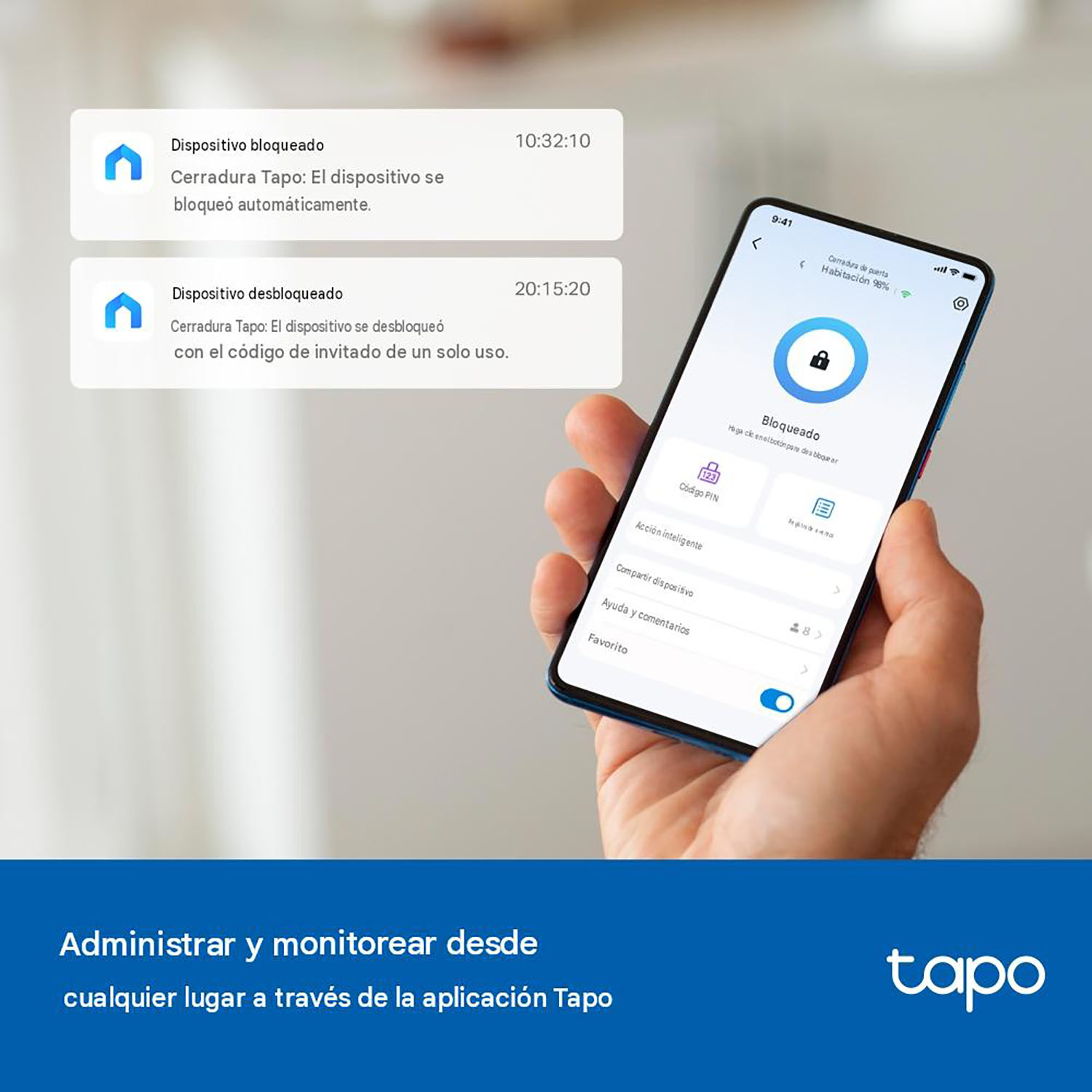 CERRADURA INTELIGENTE TAPO DL100 6 APERTURAS BLOQUEO AUTOMÁTICO - 3